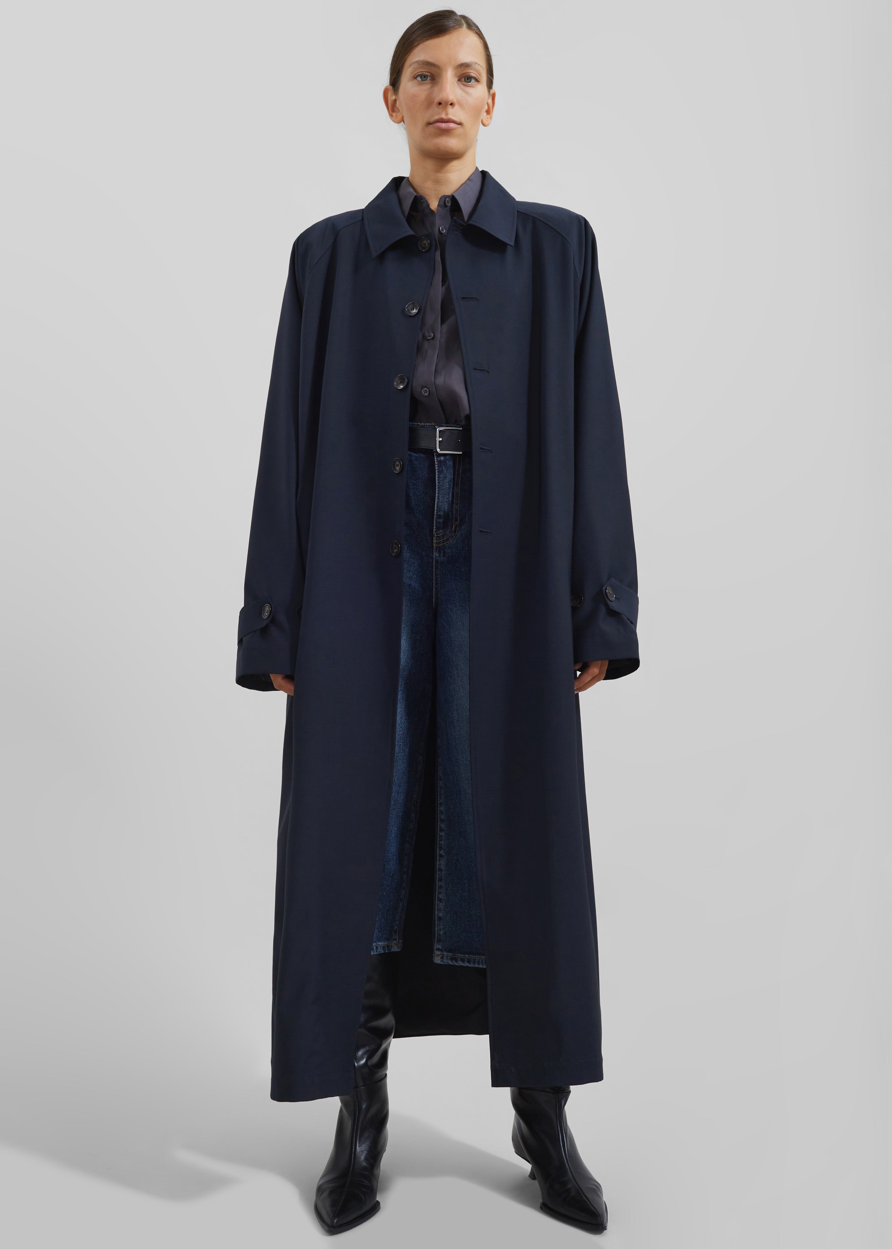 Shay Trench Coat - Dark Navy - 4