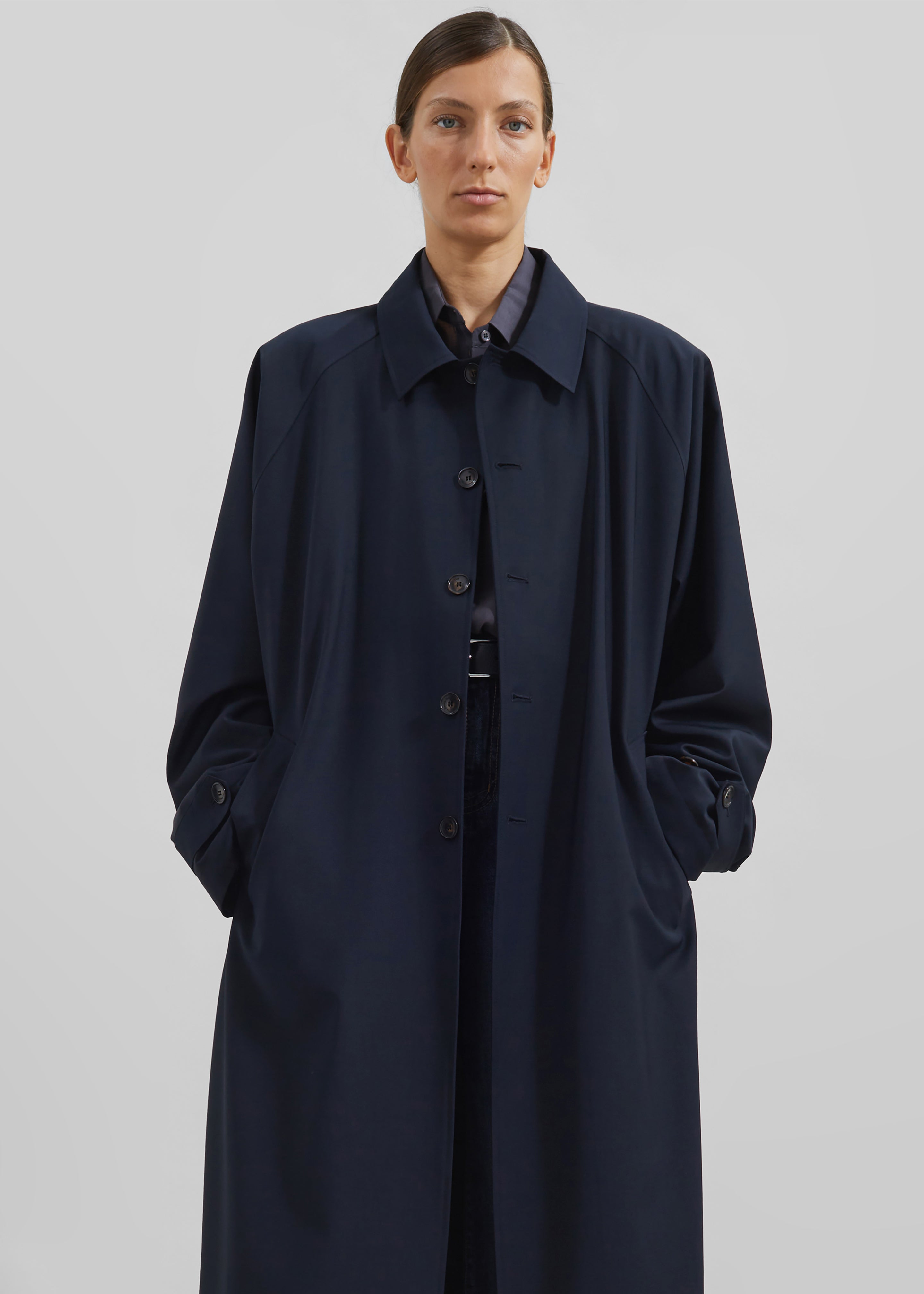 Shay Trench Coat - Dark Navy - 9