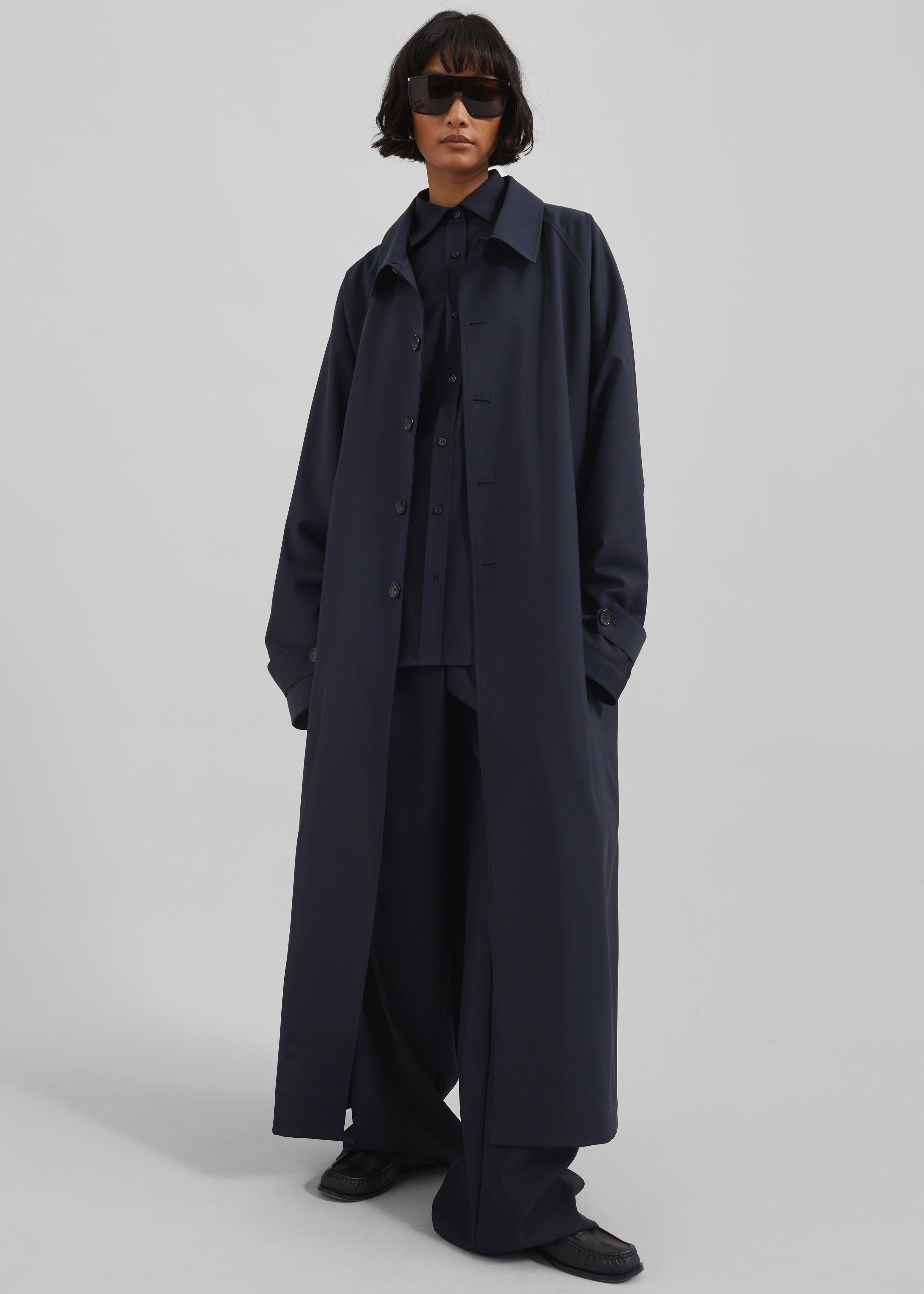 Shay Trench Coat - Dark Navy - 1