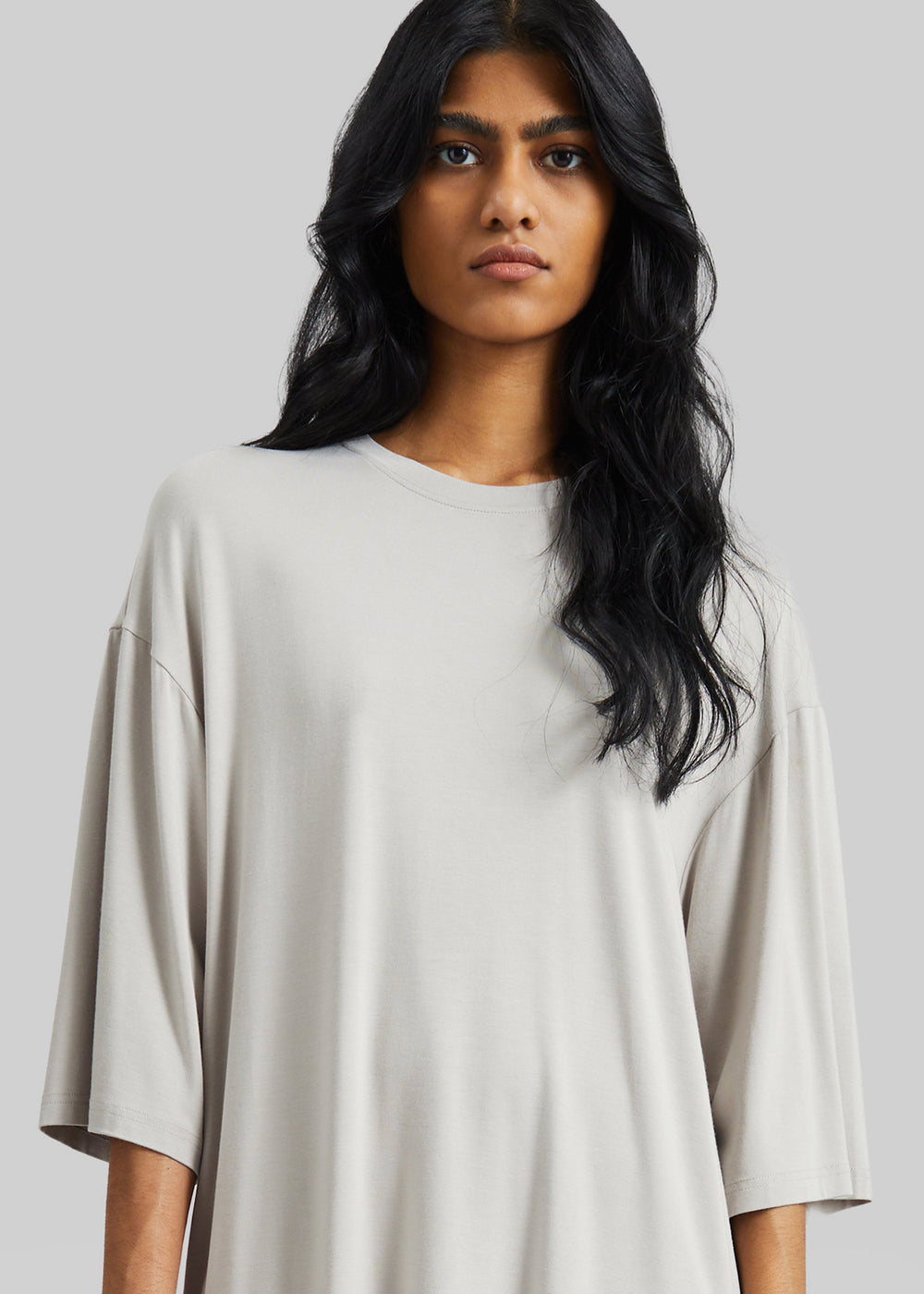 Sian Oversized T-Shirt Dress - Slate Grey - 1