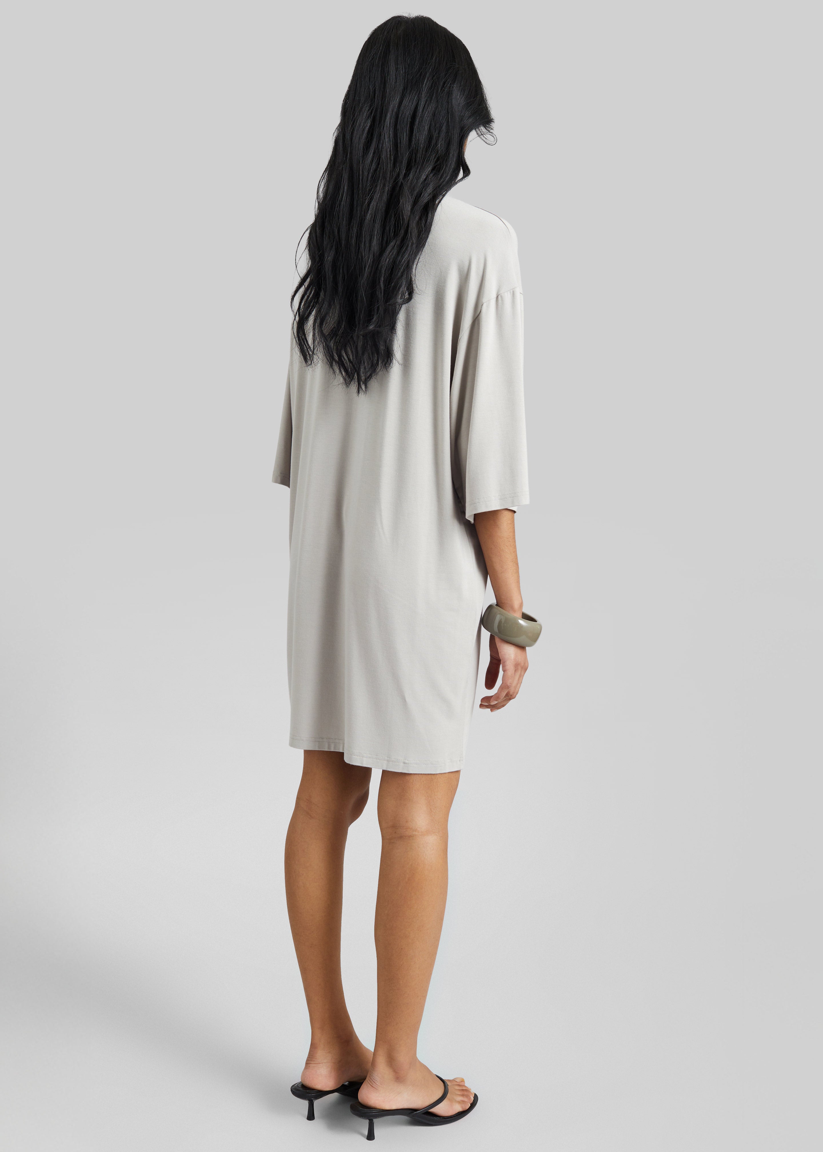 Sian Oversized T-Shirt Dress - Slate Grey - 6
