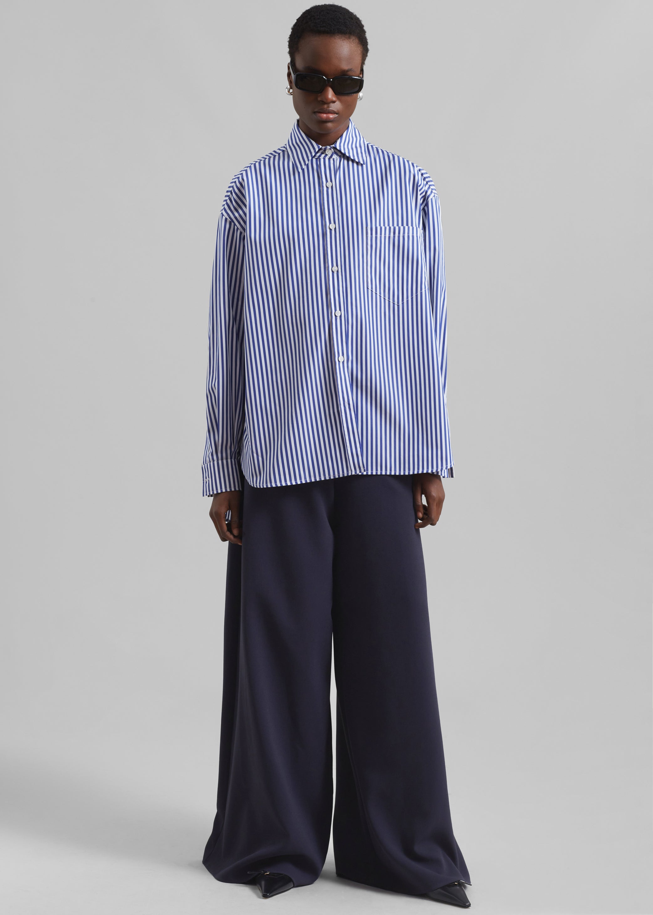 Shop the look image for Sierra Wide Leg Trousers - Navy