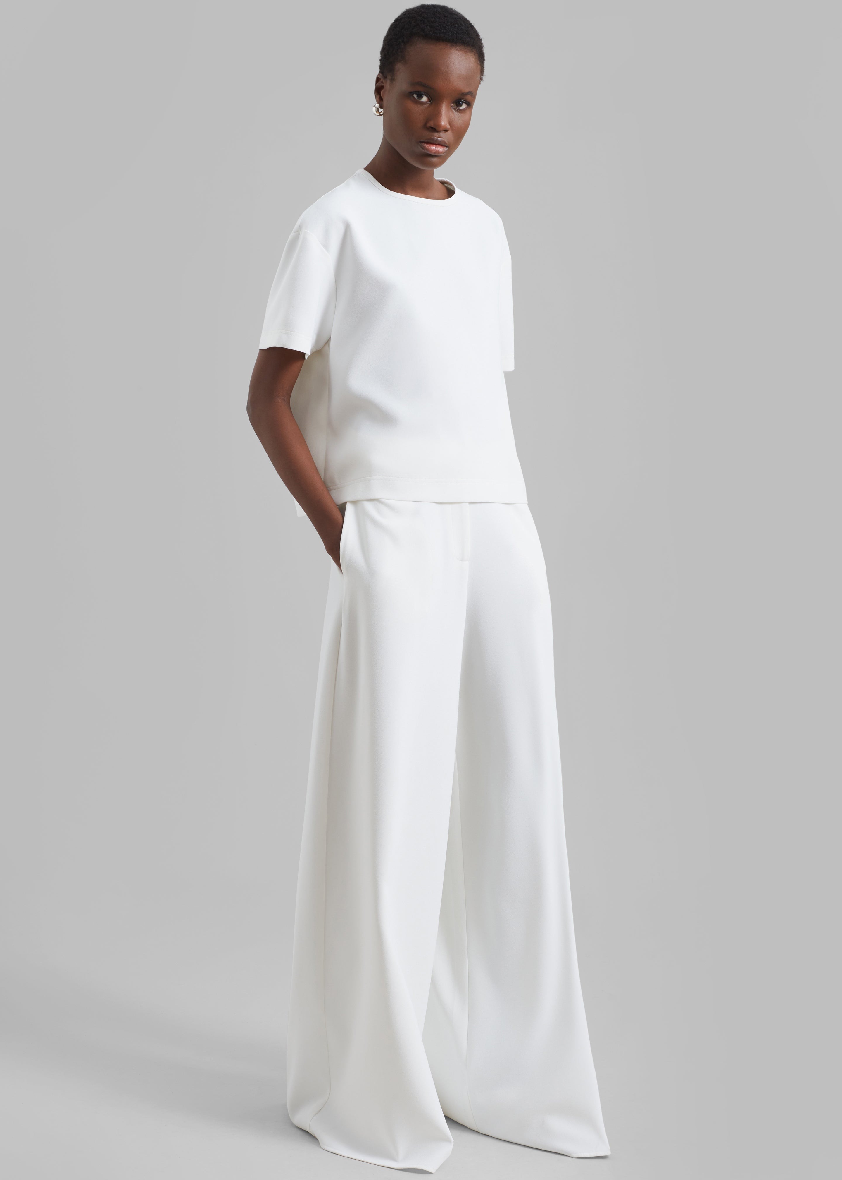 Sierra Wide Leg Trousers - White - 5