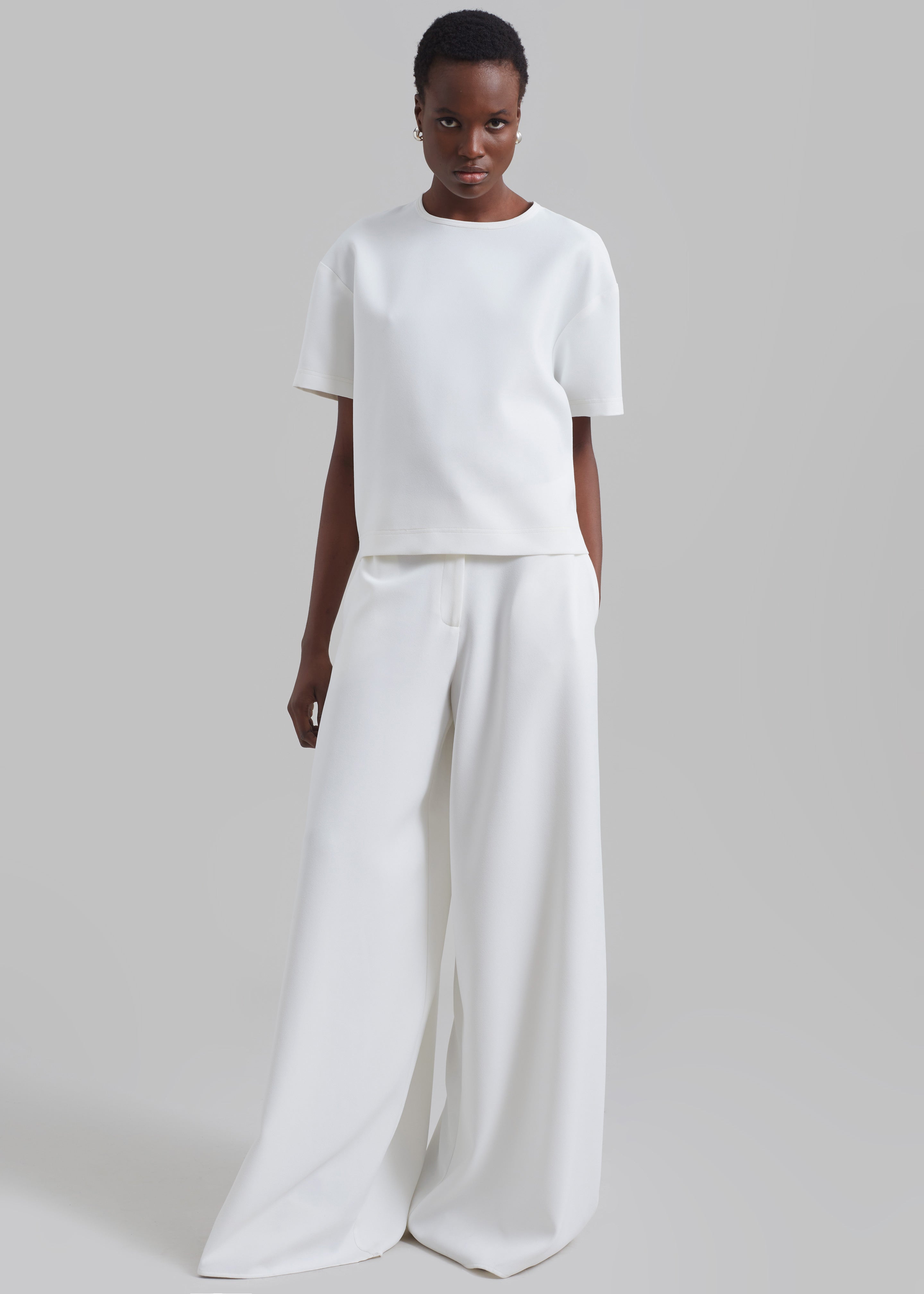 Sierra Wide Leg Trousers - White - 1