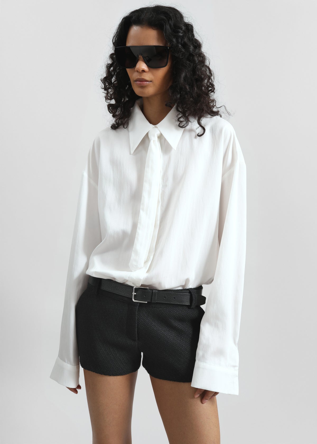 Silvan Neck Tie Shirt - White - 5