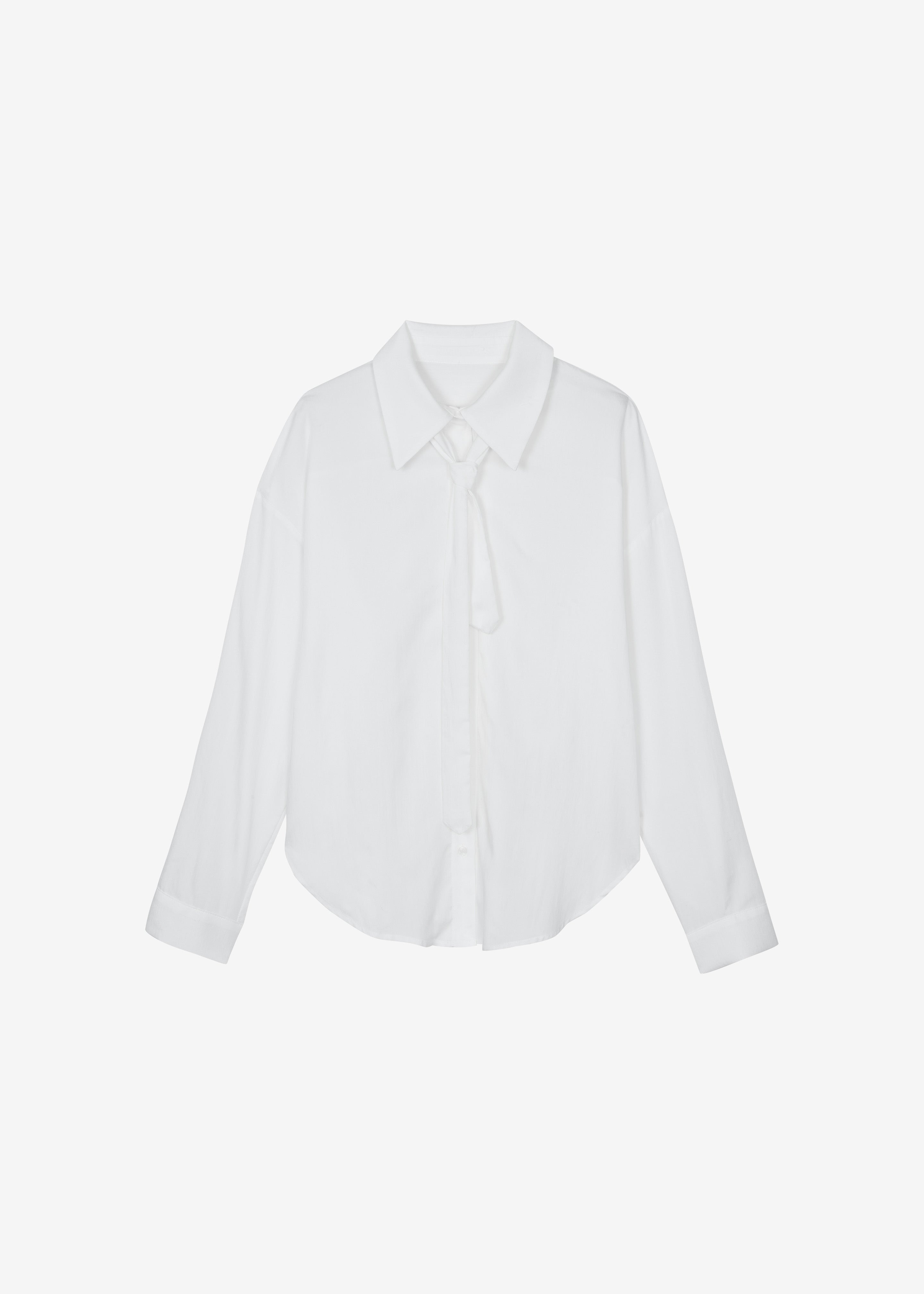Silvan Neck Tie Shirt - White - 8