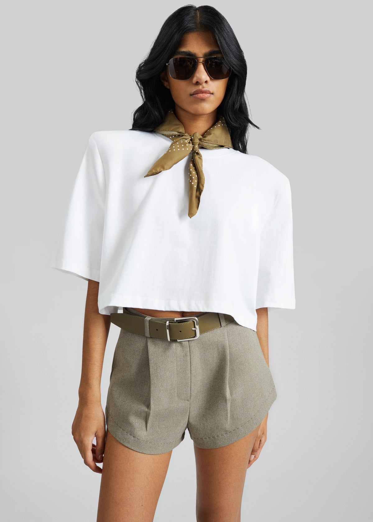 Silves Stitch Hot Pants - Taupe - 5