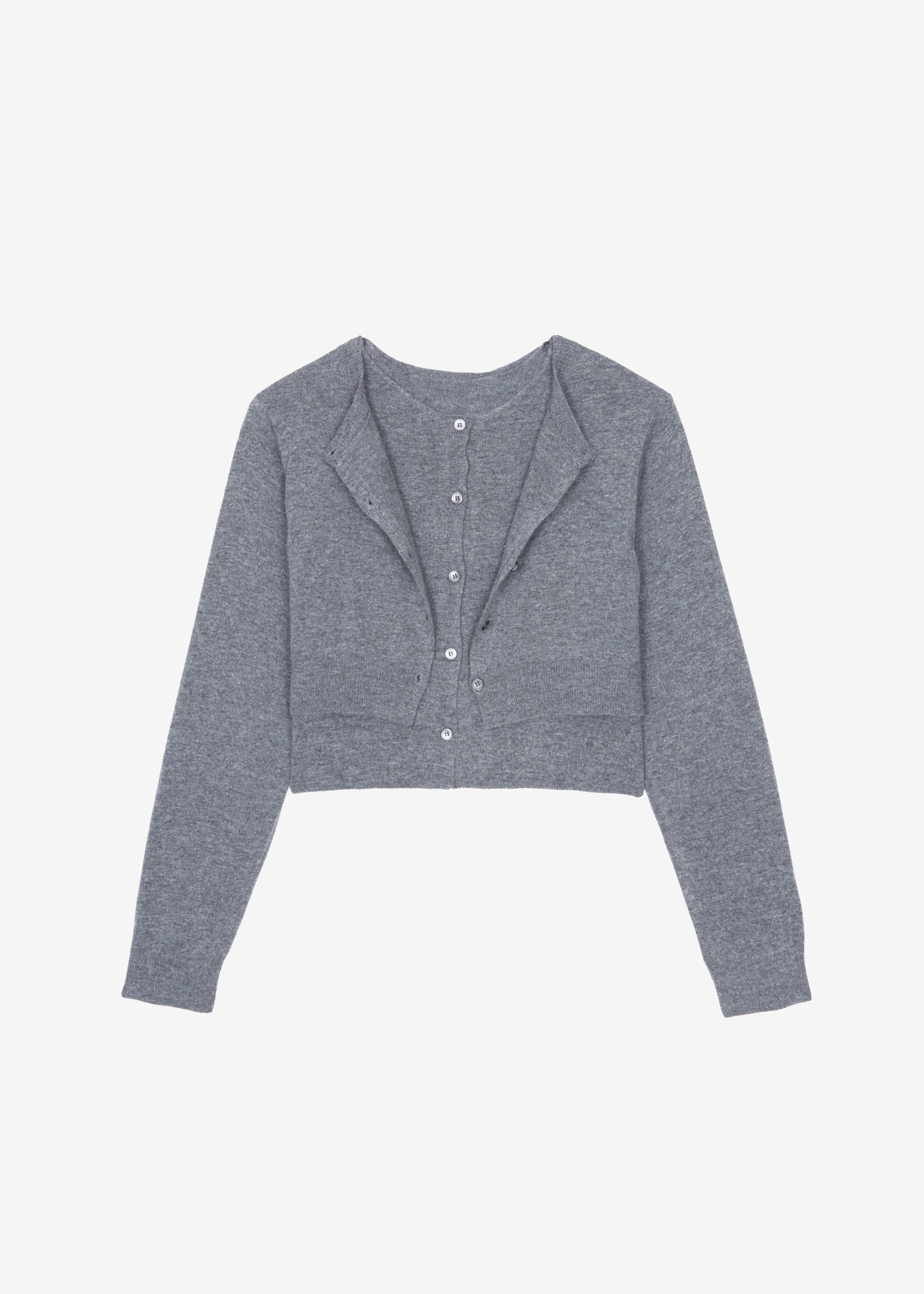 Simi Layered Cardigan - Grey - 6