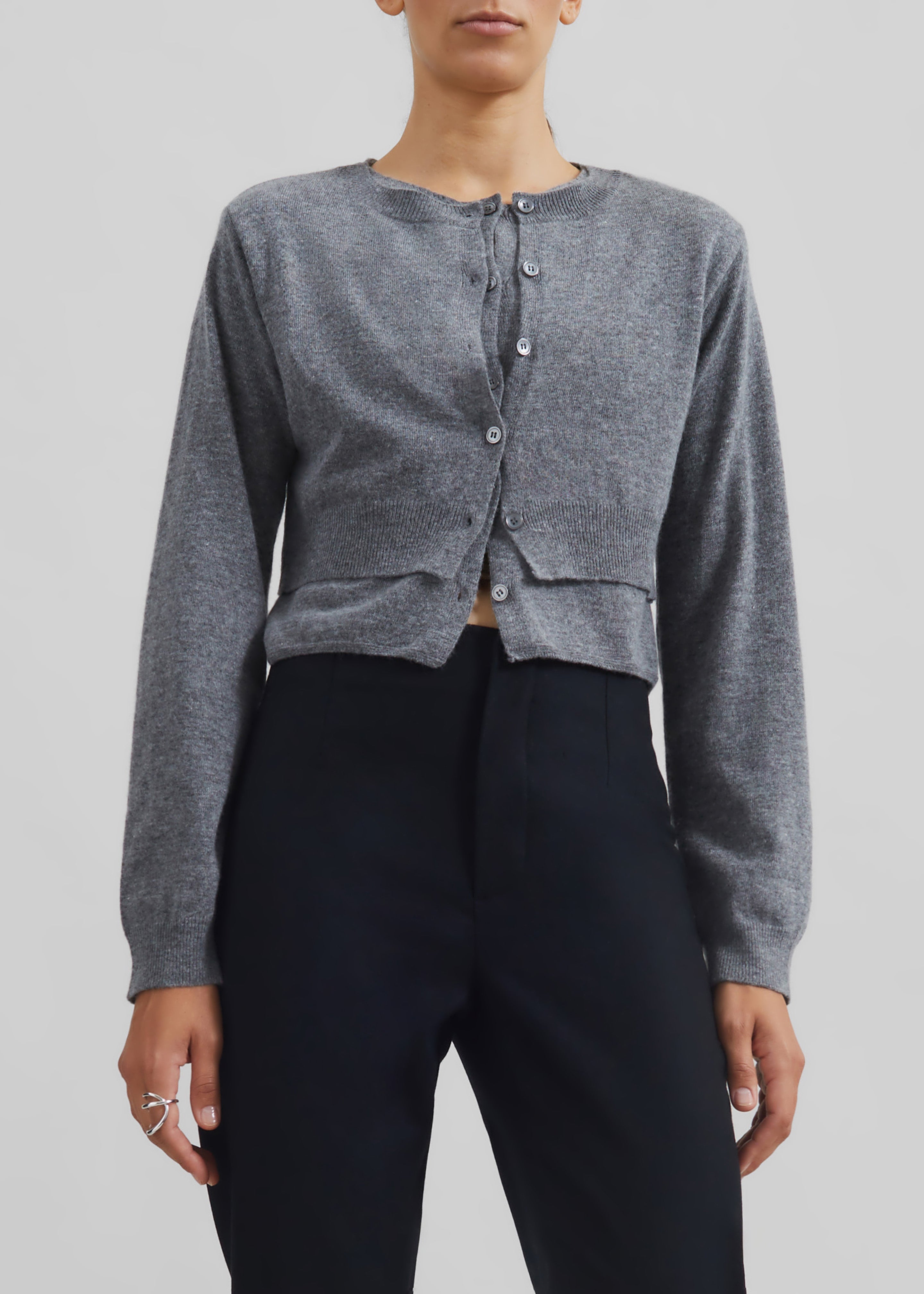 Simi Layered Cardigan - Grey - 2