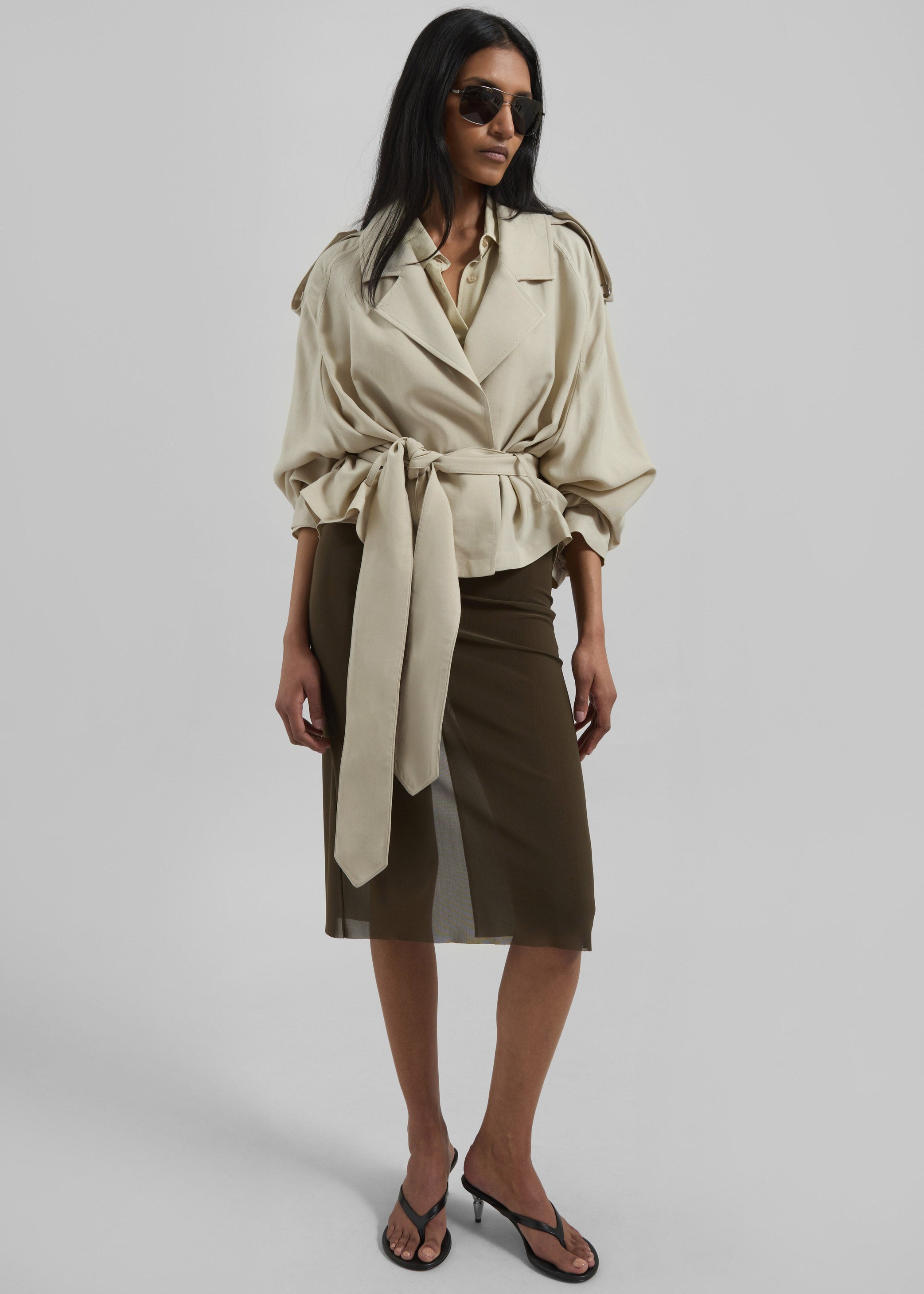 Shop the look image for Simona Short Trench - Cement