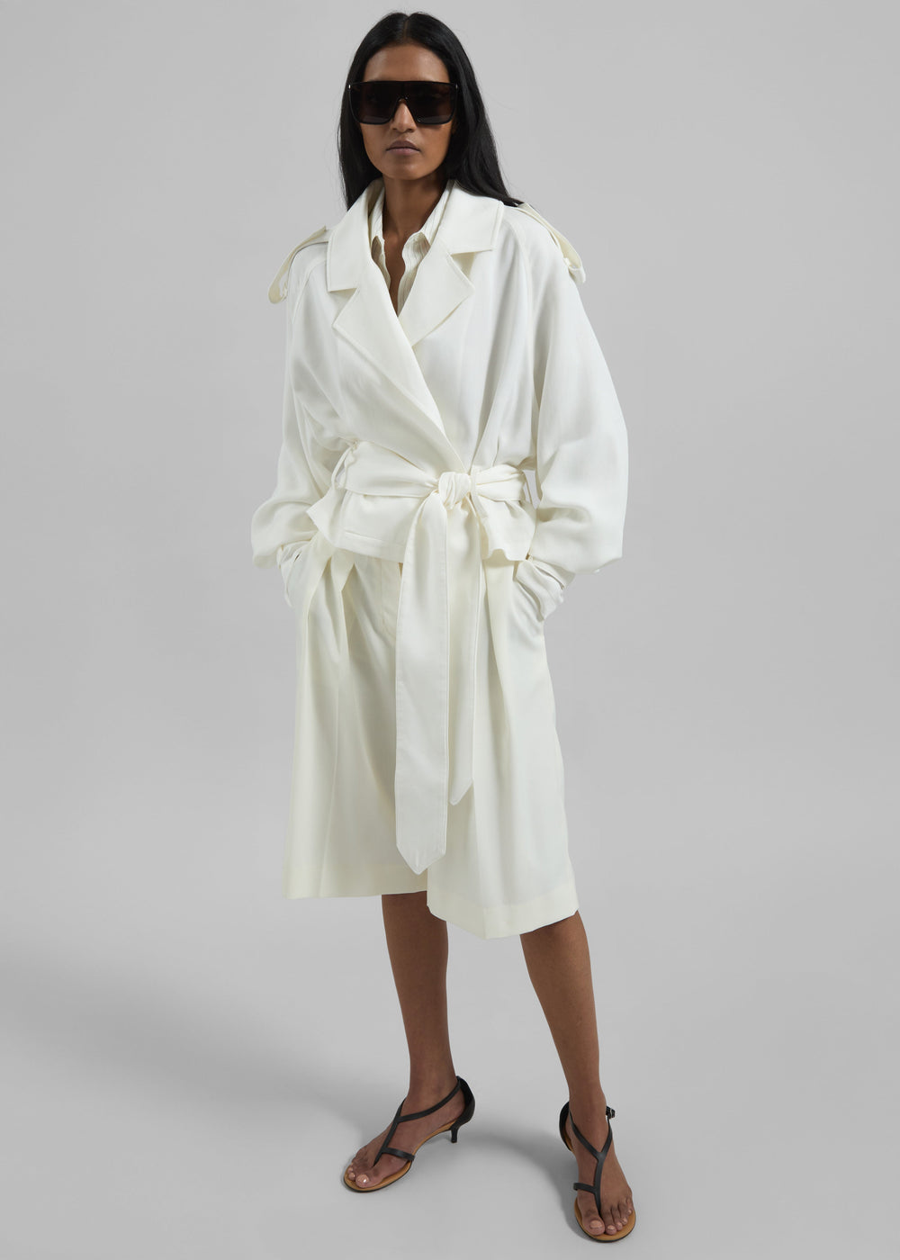 Simona Short Trench - Off White - 1