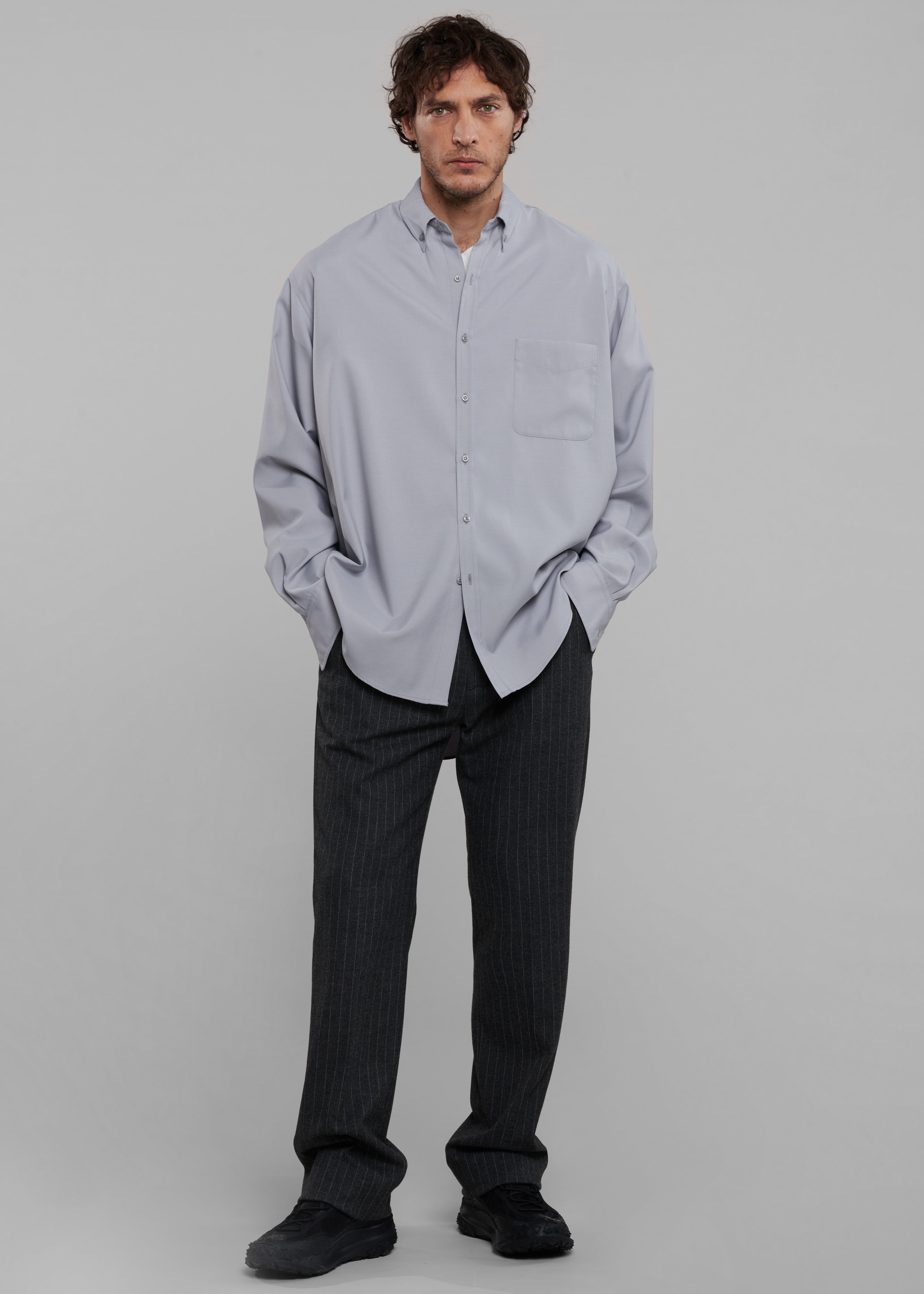 Sinclair Oxford Shirt - Grey - 5