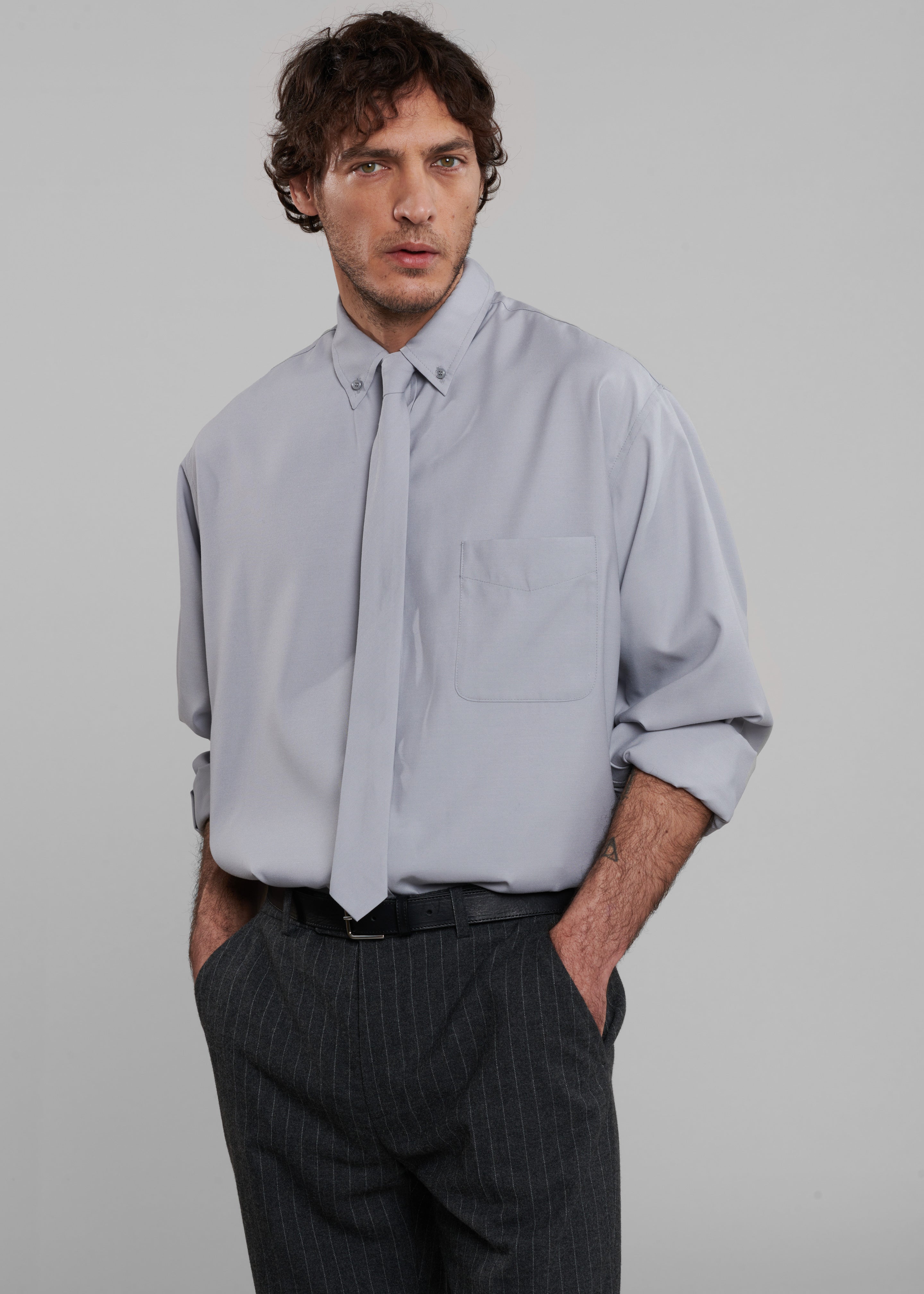 Sinclair Oxford Shirt - Grey - 4