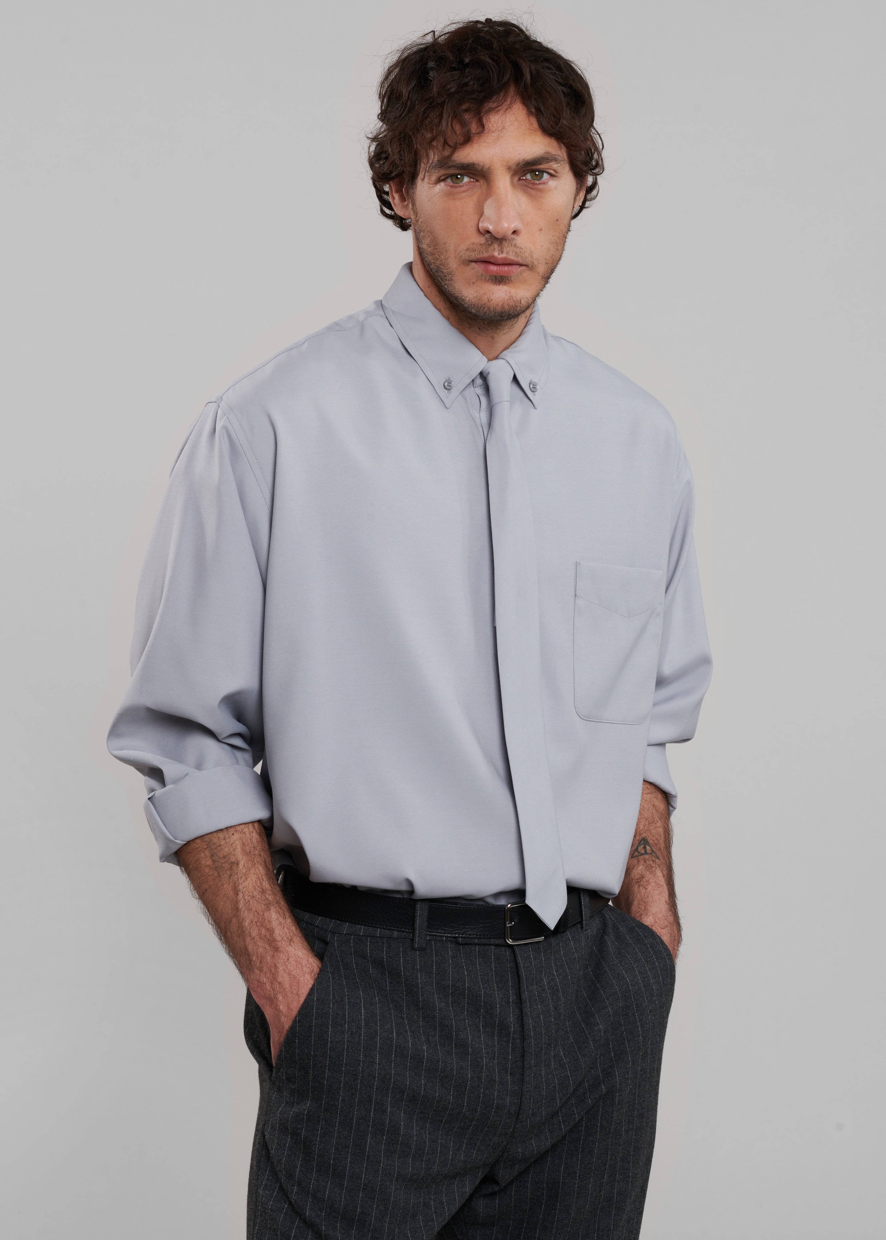 Sinclair Oxford Shirt - Grey - 8