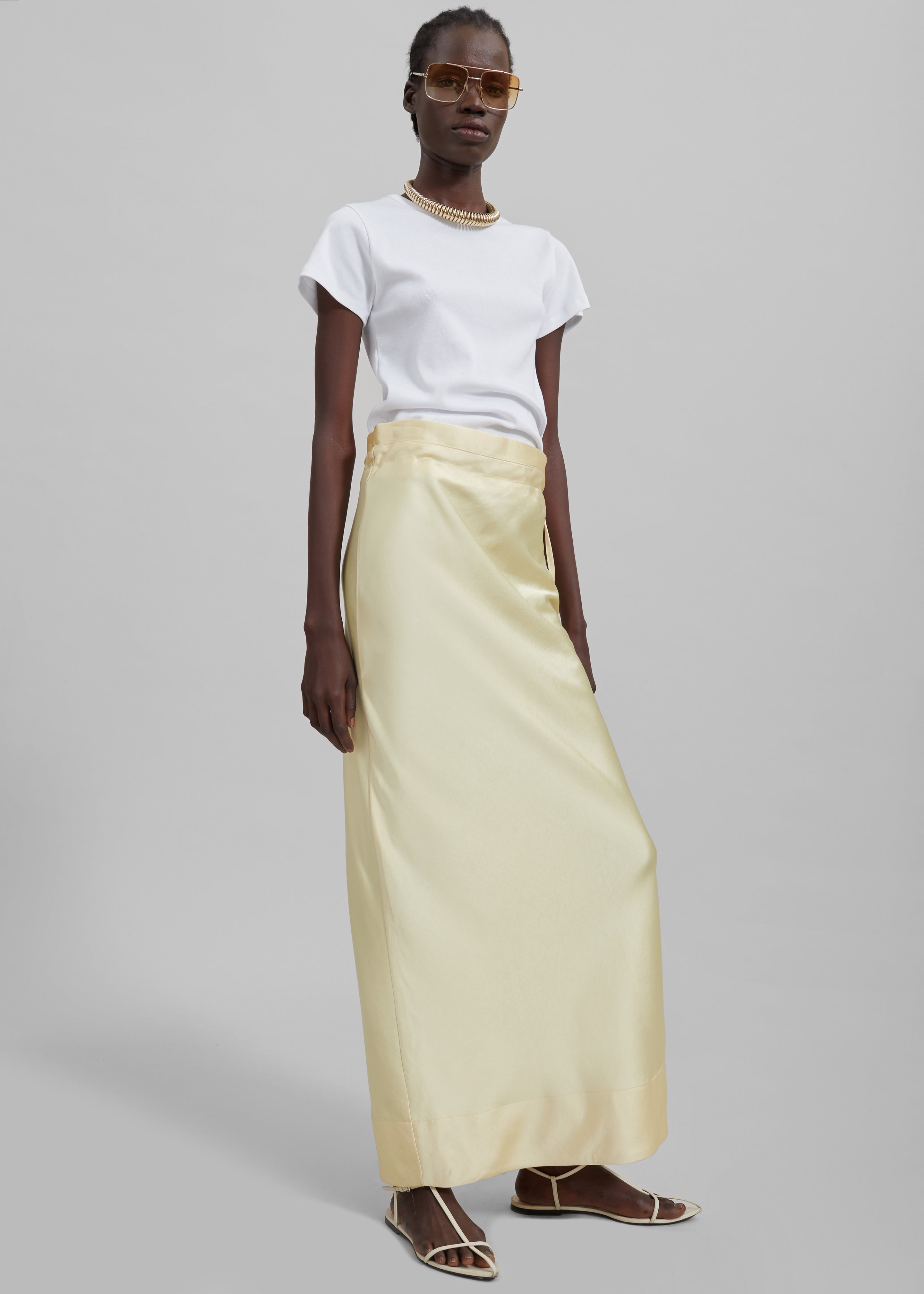 Siovhan Satin Skirt Yellow Frankie Shop Europe