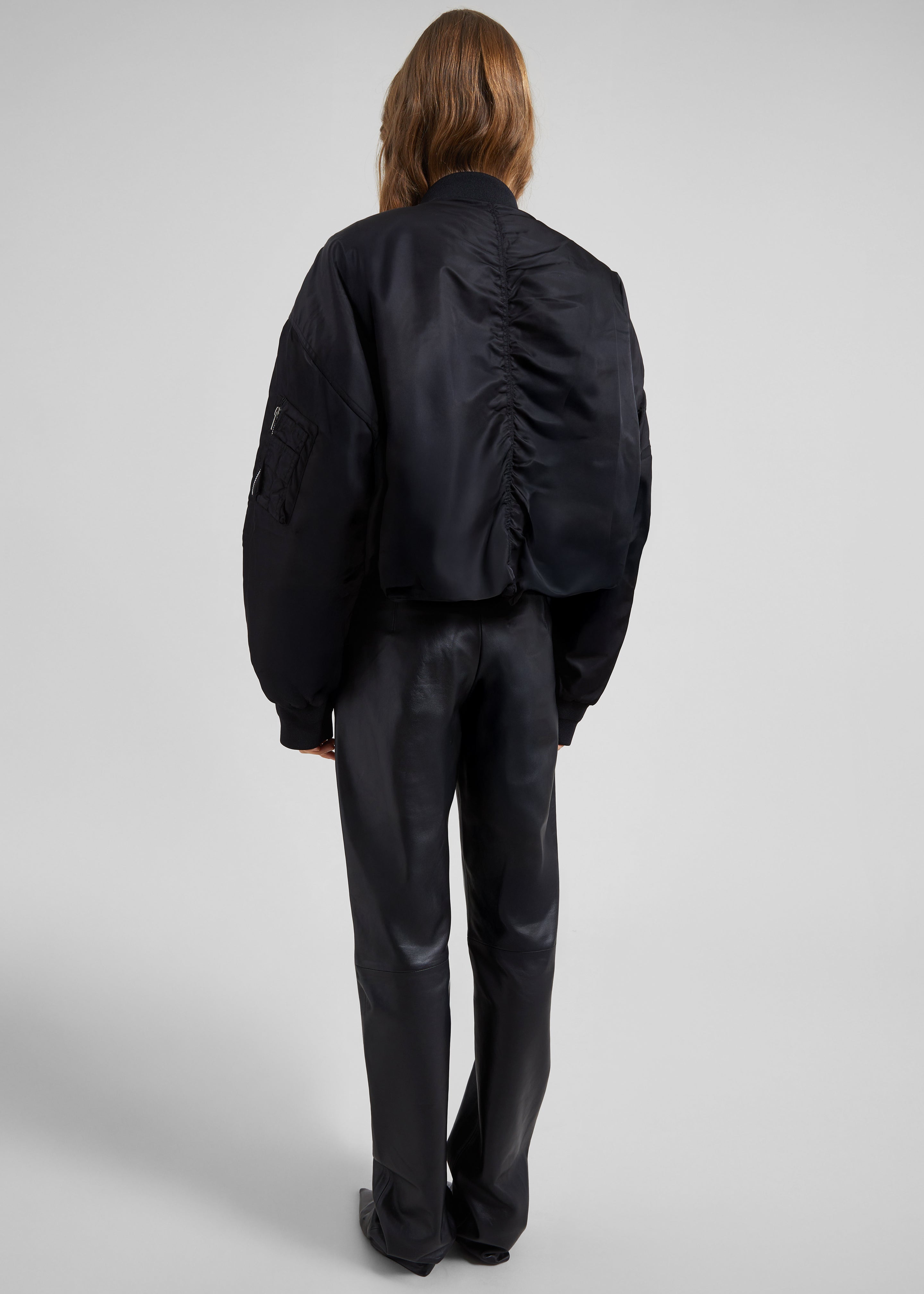 Skagen Cropped Trapeze Bomber Jacket - Black - 8