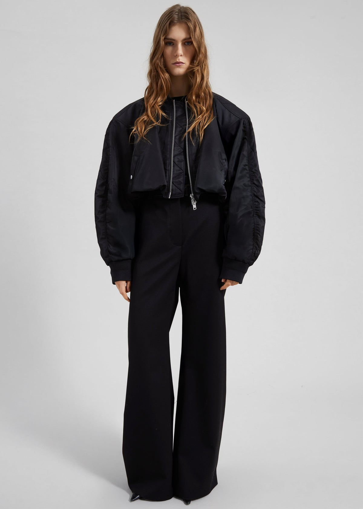 Skagen Cropped Trapeze Bomber Jacket - Black - 6