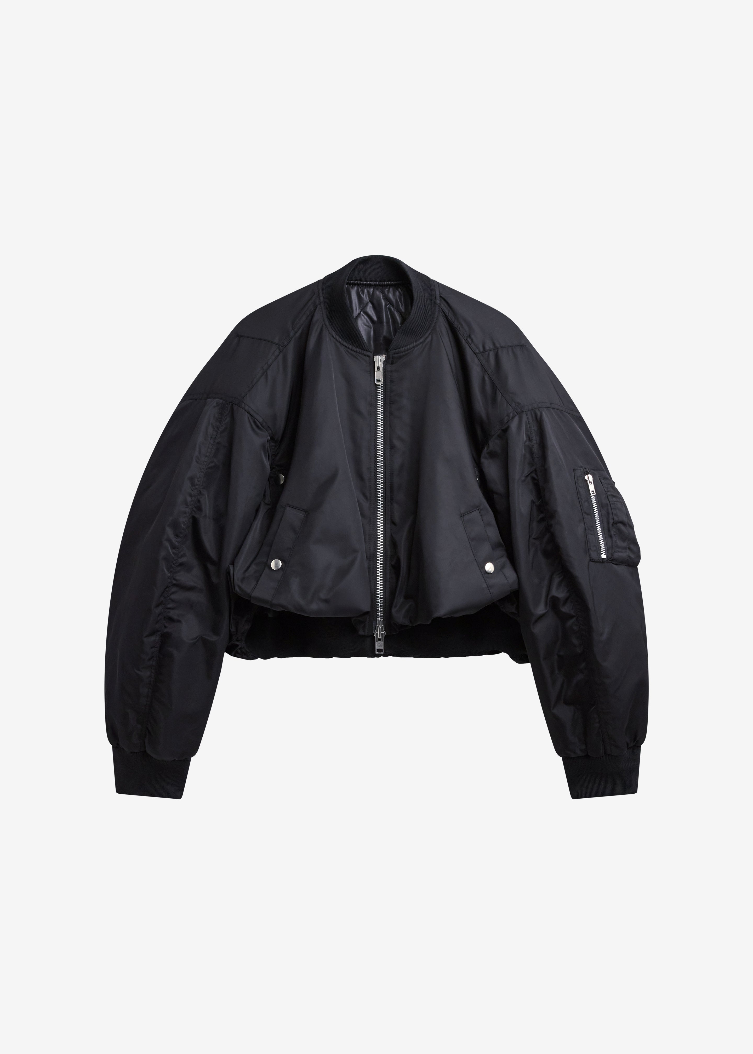 Skagen Cropped Trapeze Bomber Jacket - Black - 10