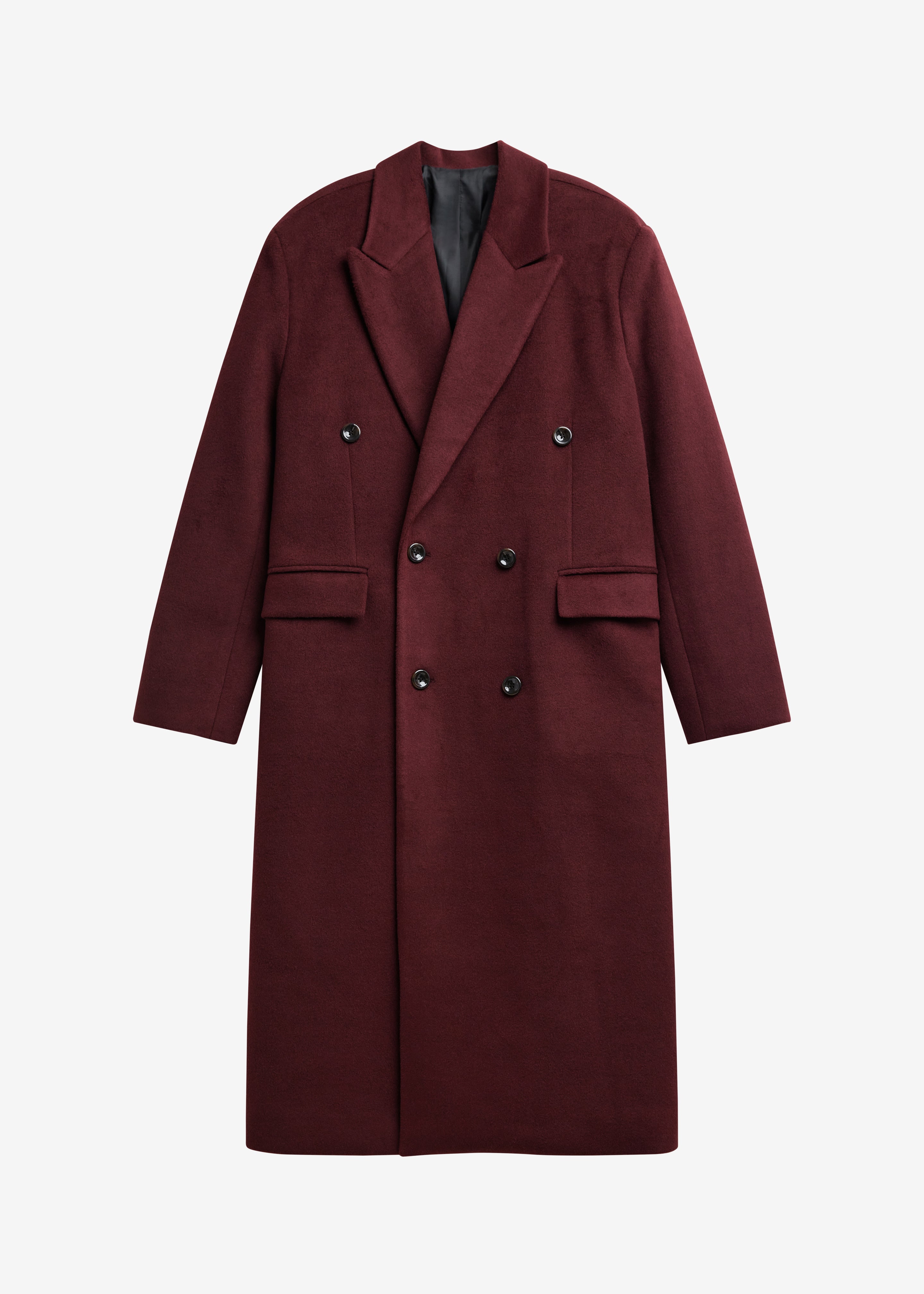 Skaila Double-Breasted Coat - Burgundy - 9