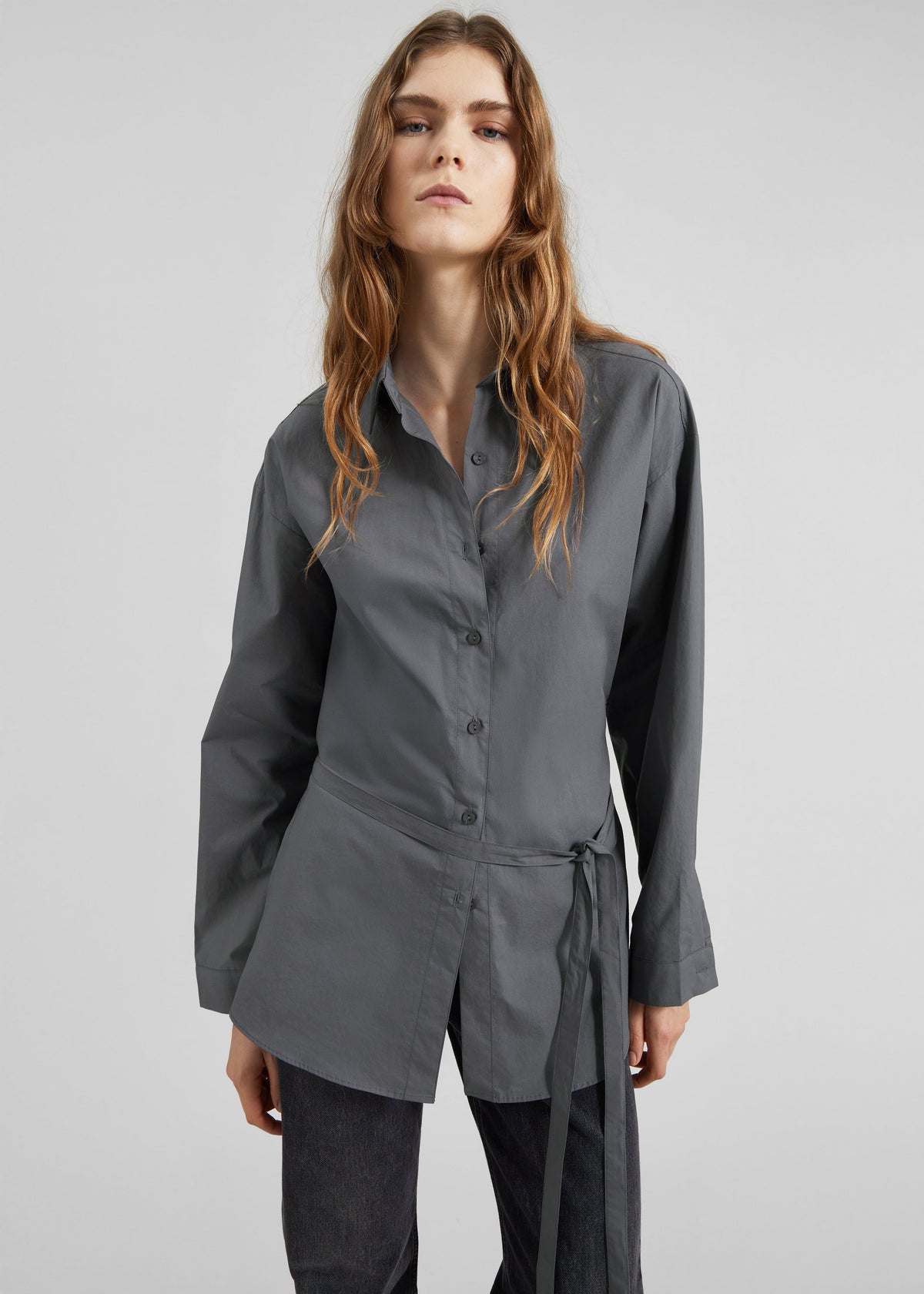 Skara Belted Shirt - Slate Grey - 3