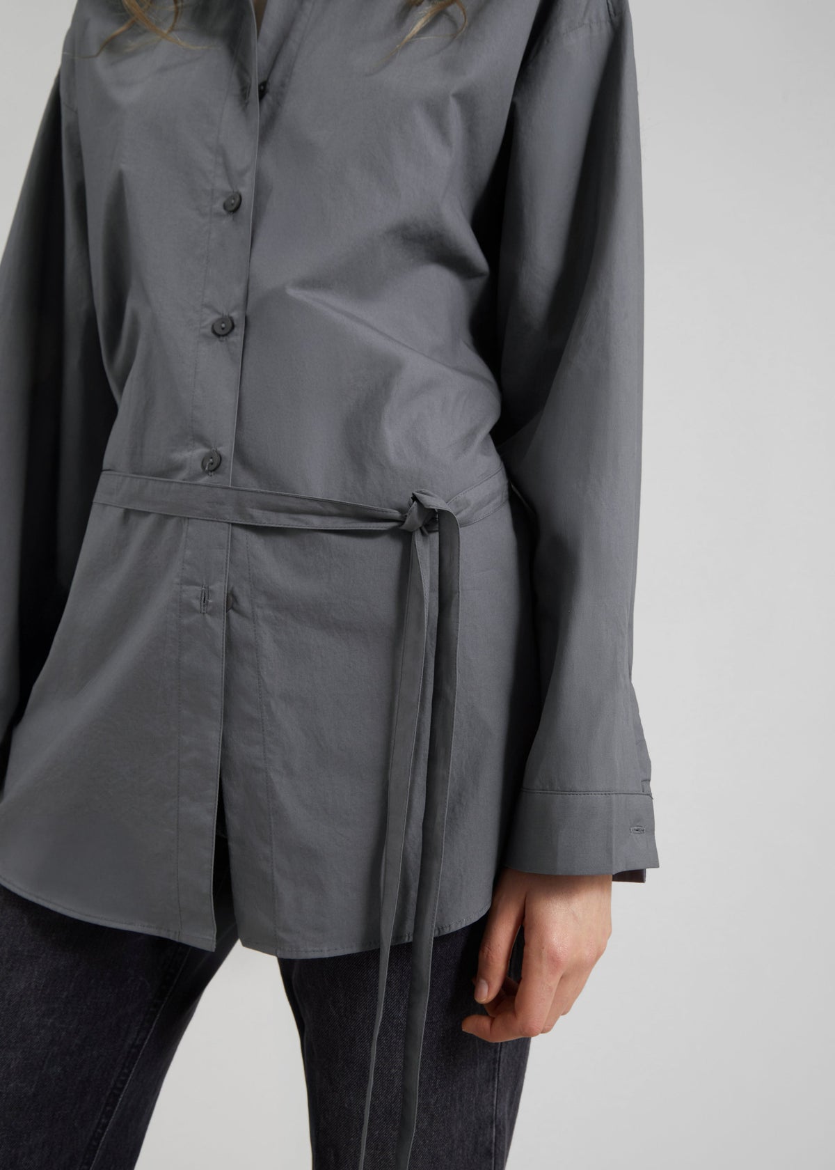 Skara Belted Shirt - Slate Grey - 5