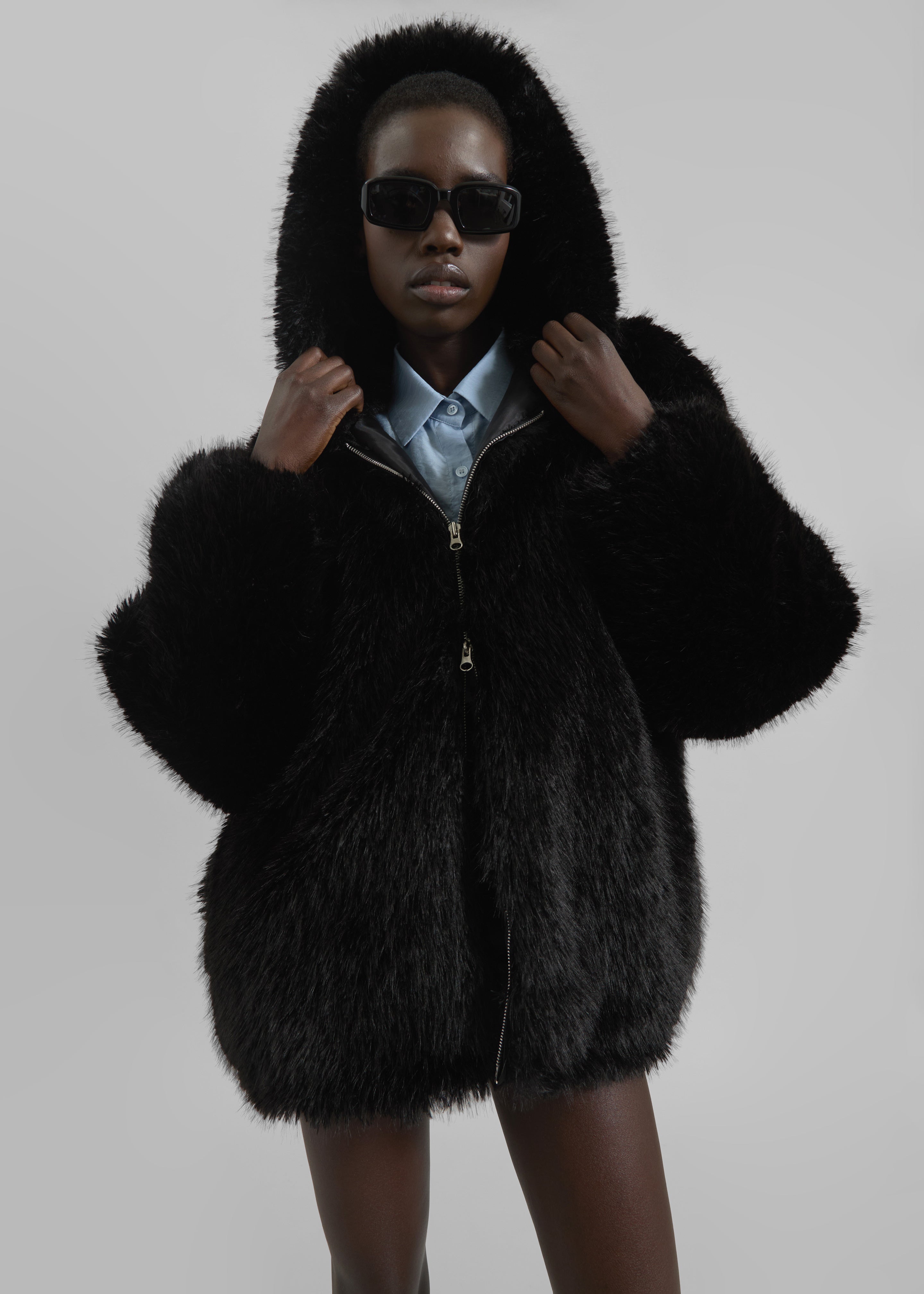 Skarn Faux Fur Jacket - Black - 4