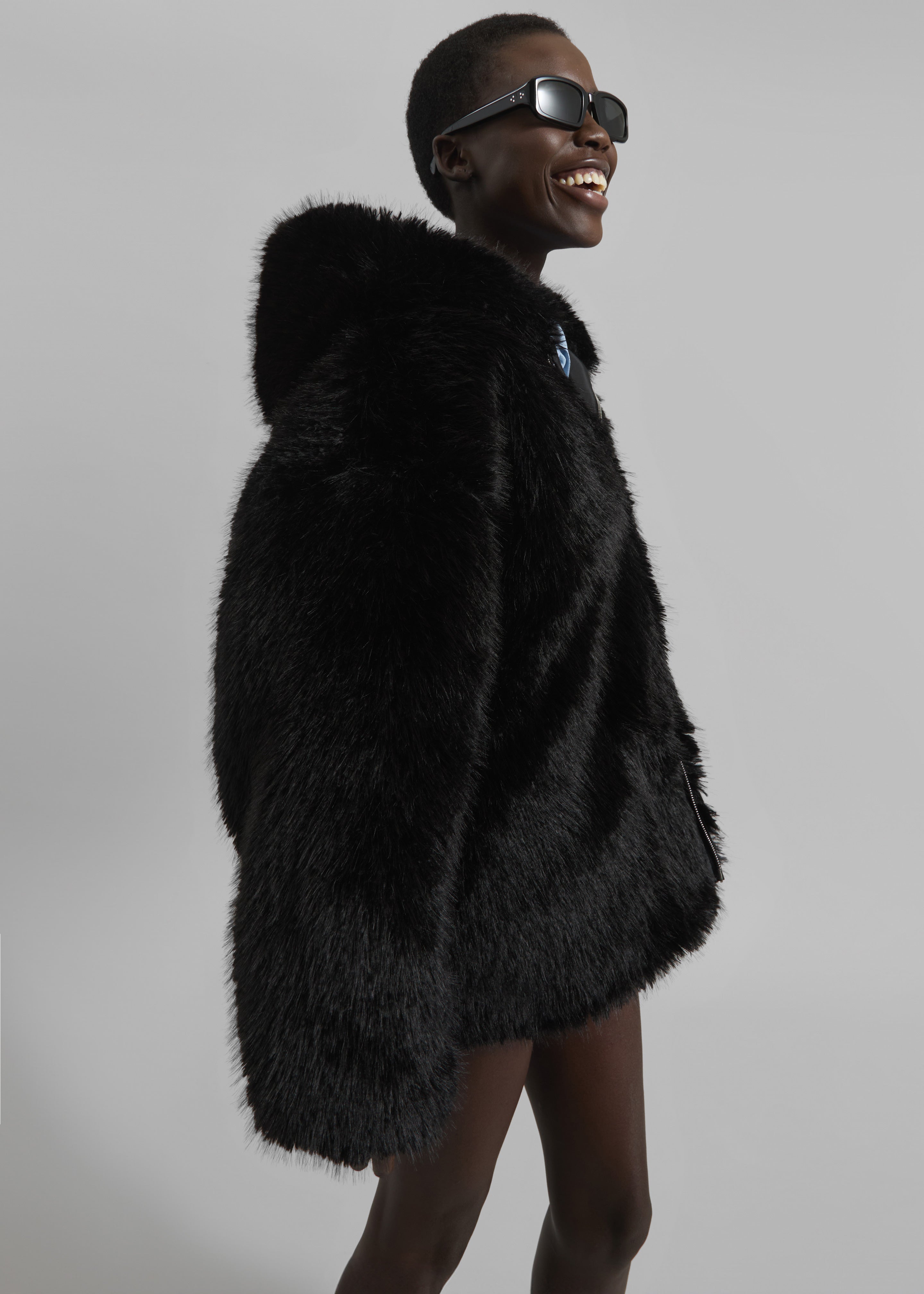 Skarn Faux Fur Jacket - Black - 7