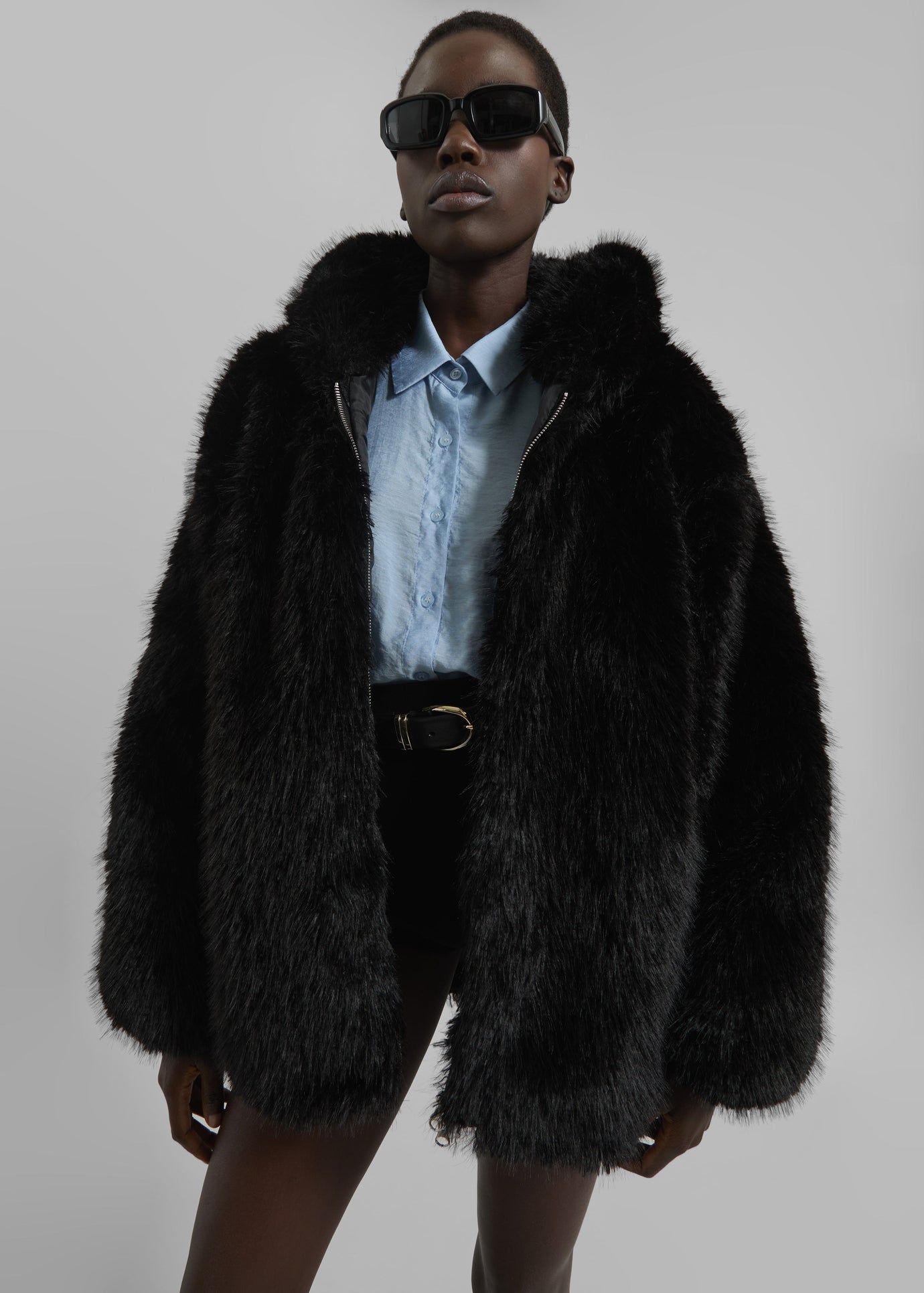 Skarn Faux Fur Jacket - Black - 1