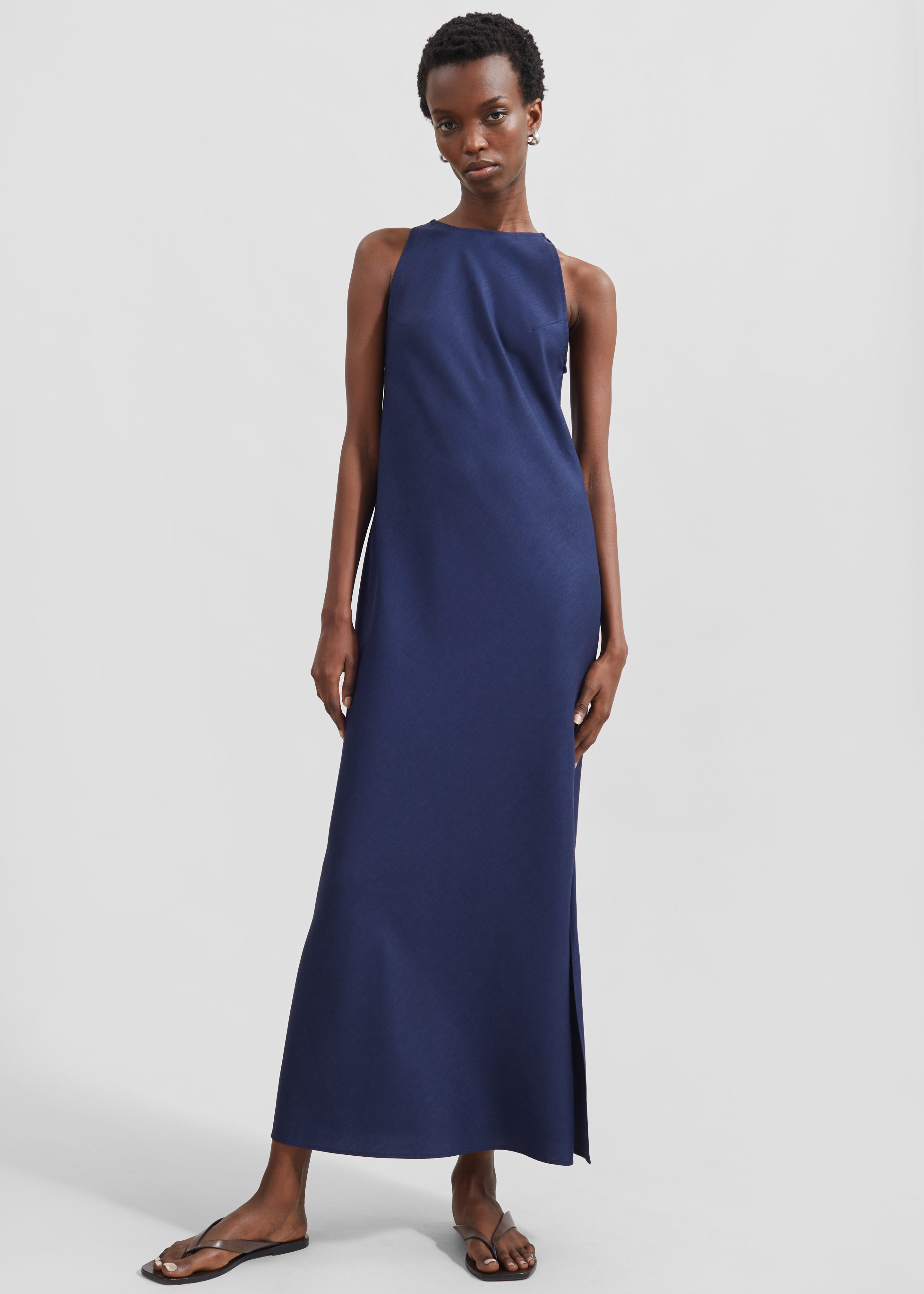 Skien Halterneck Maxi Dress - Blue - 3