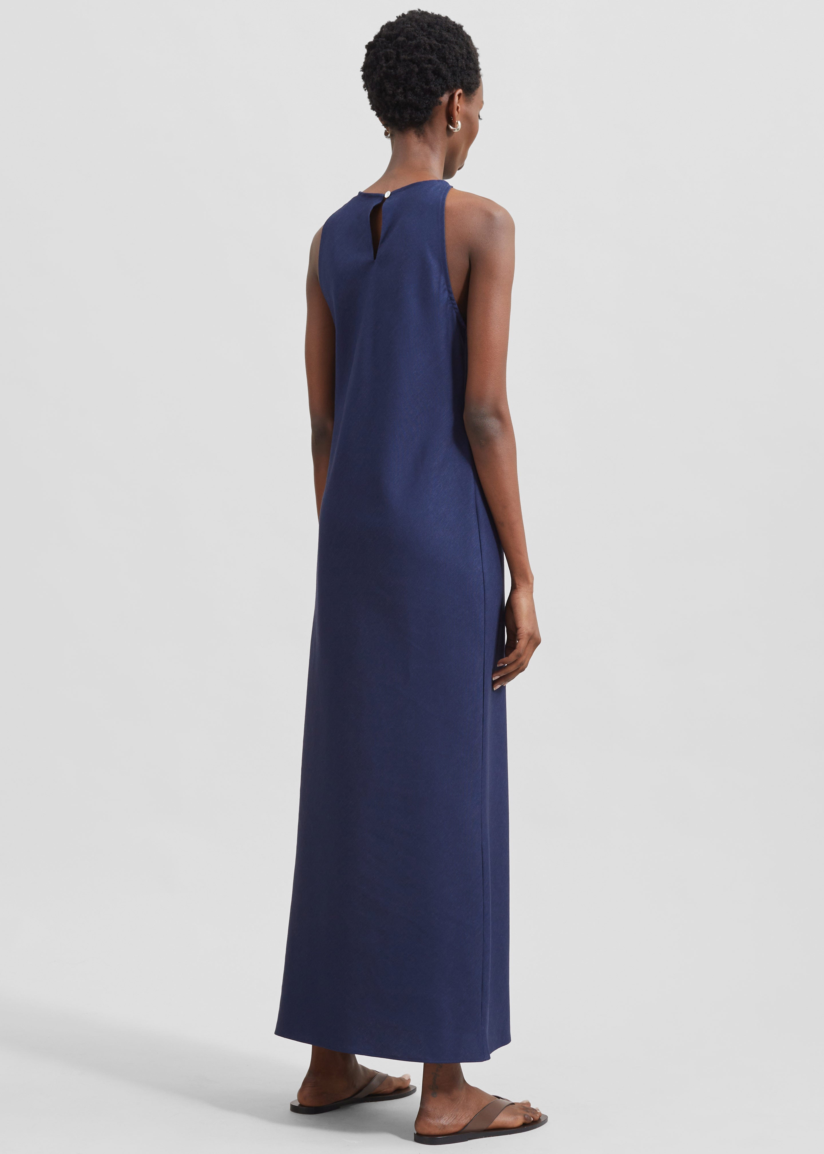 Skien Halterneck Maxi Dress - Blue - 4