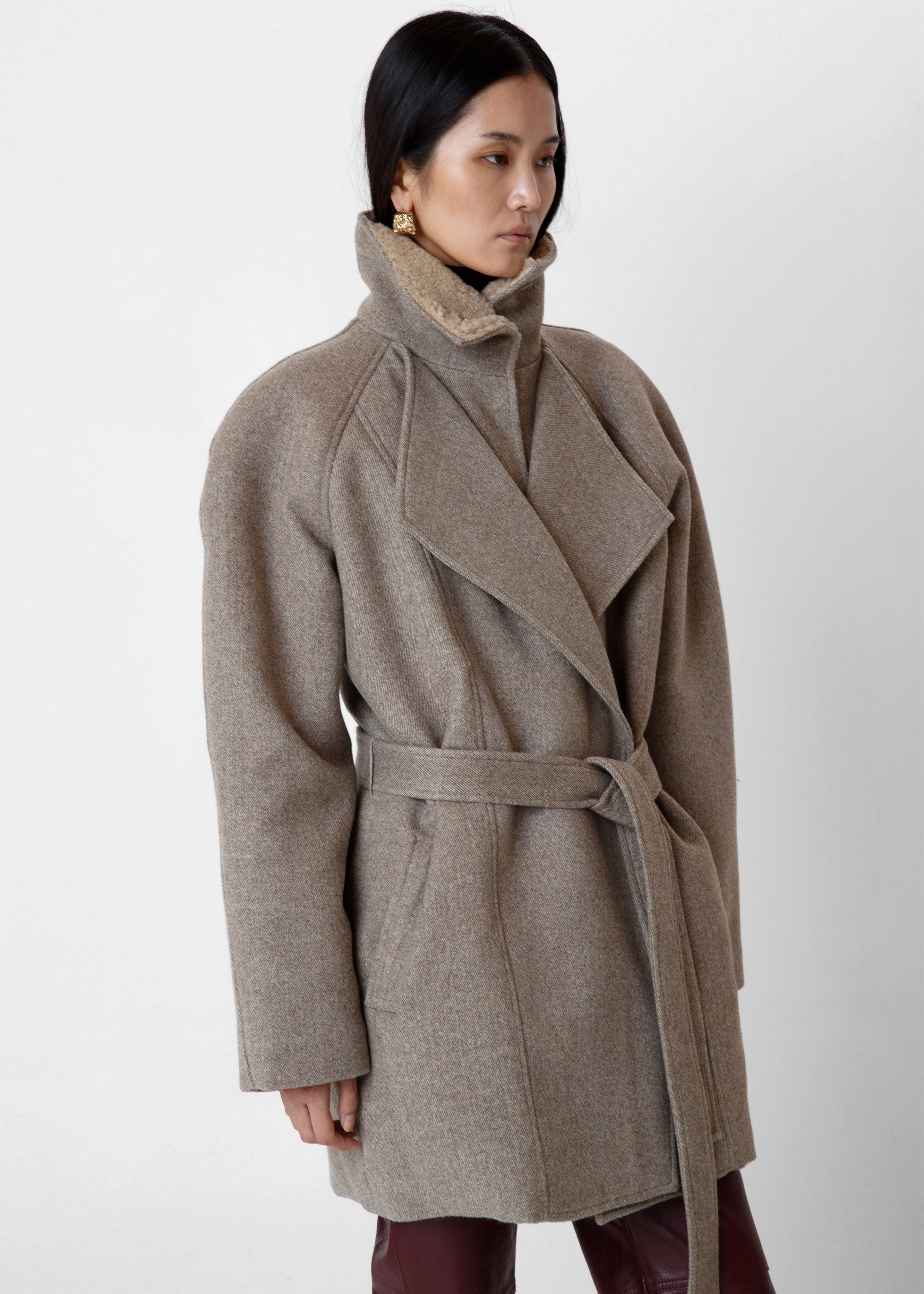 Skive Padded Short Coat - Beige Melange – The Frankie Shop Europe