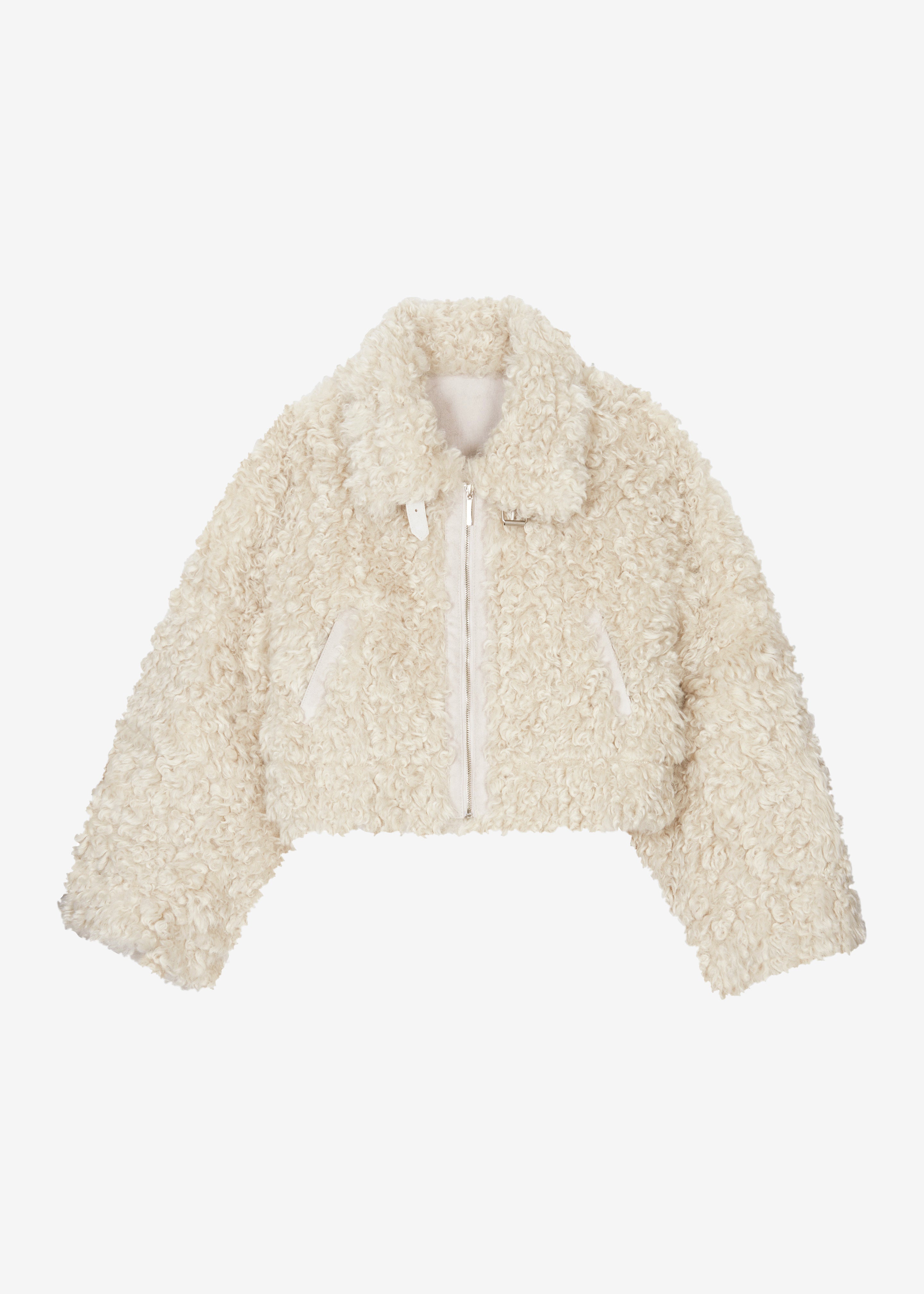 Skov Faux Shearling Jacket - Ivory - 12