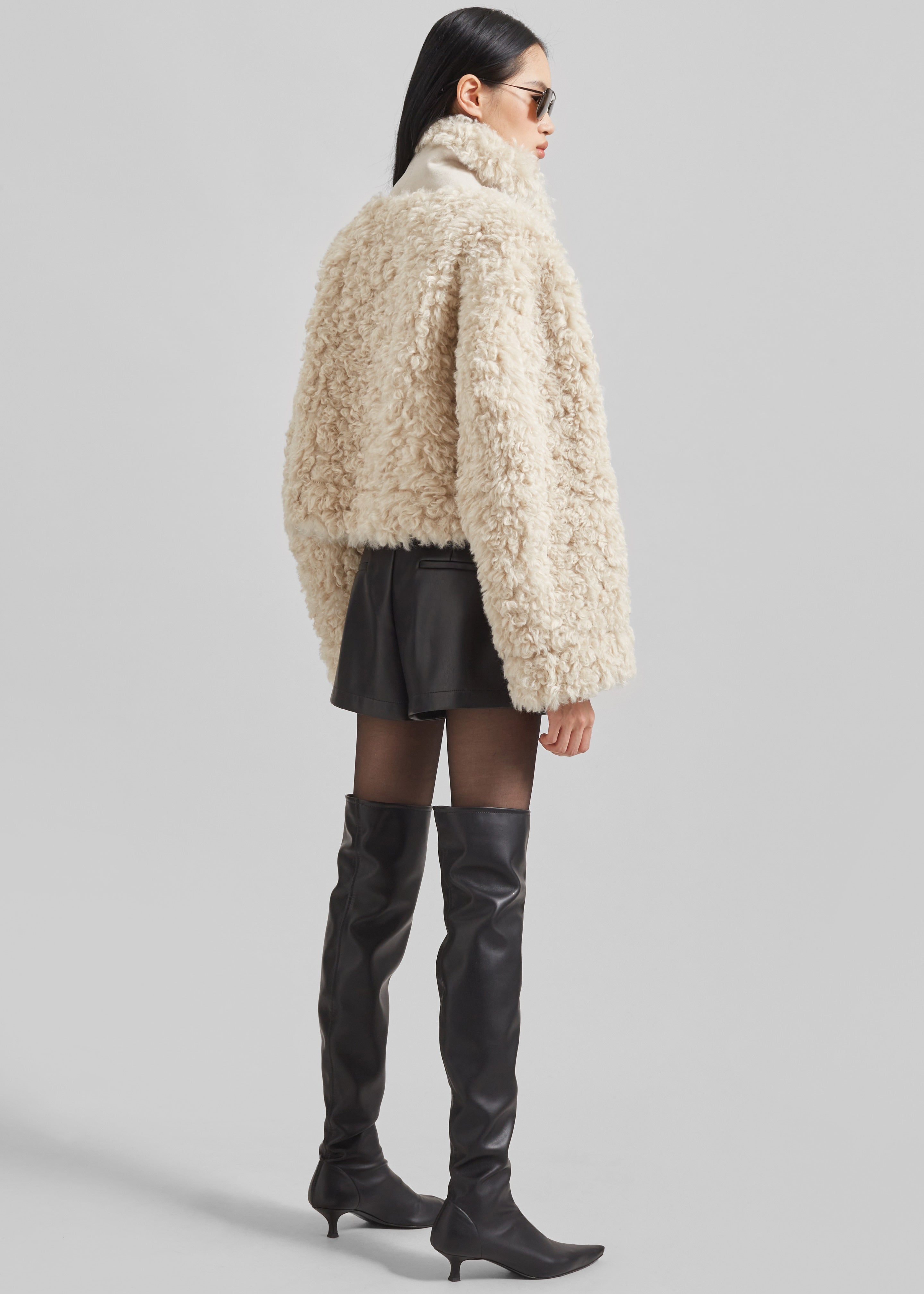 Skov Faux Shearling Jacket - Ivory - 11