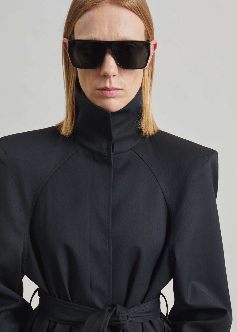 Skye Padded Trench Coat - Black - 1