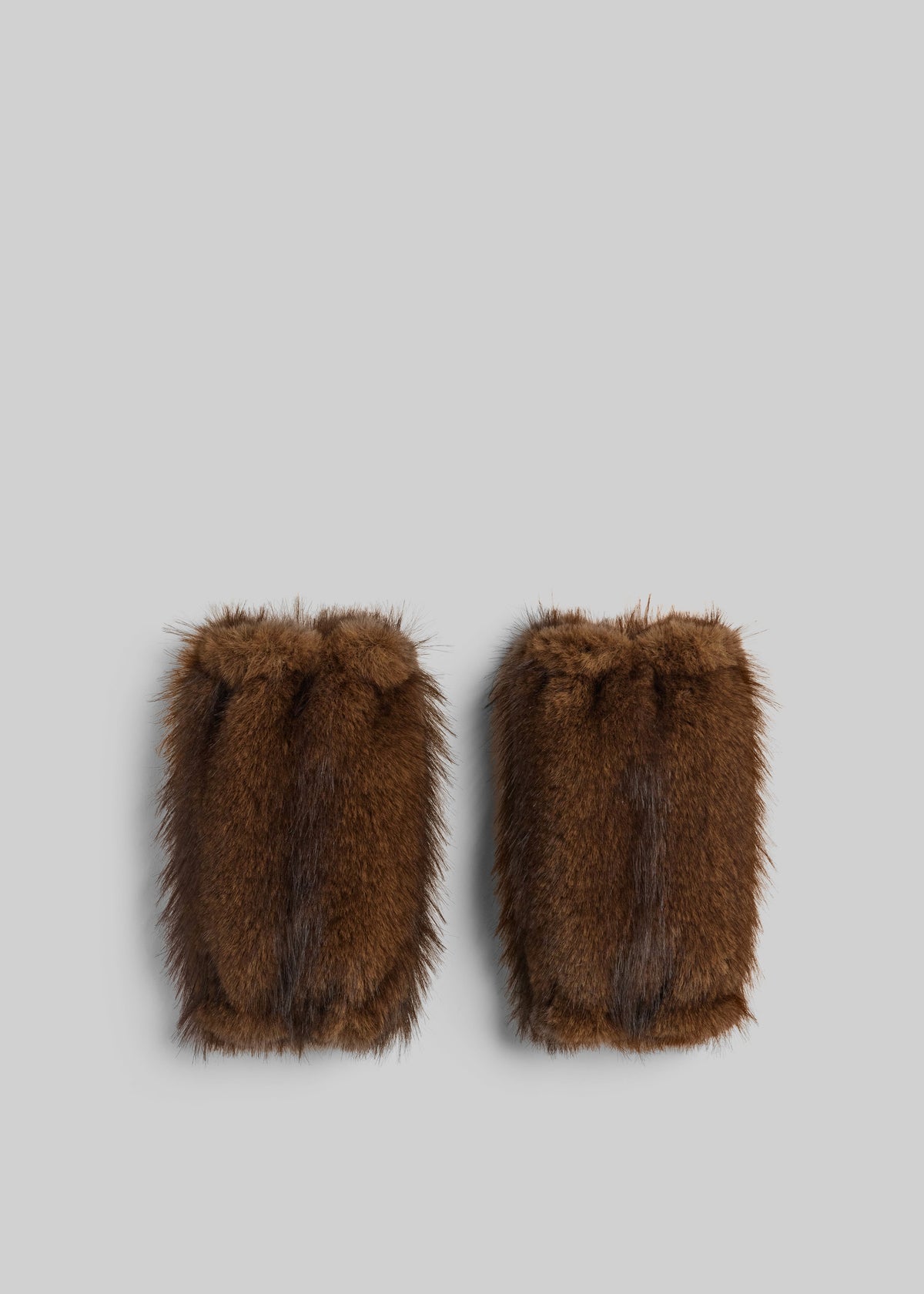 Snova Faux Fur Mittens - Dark Brown