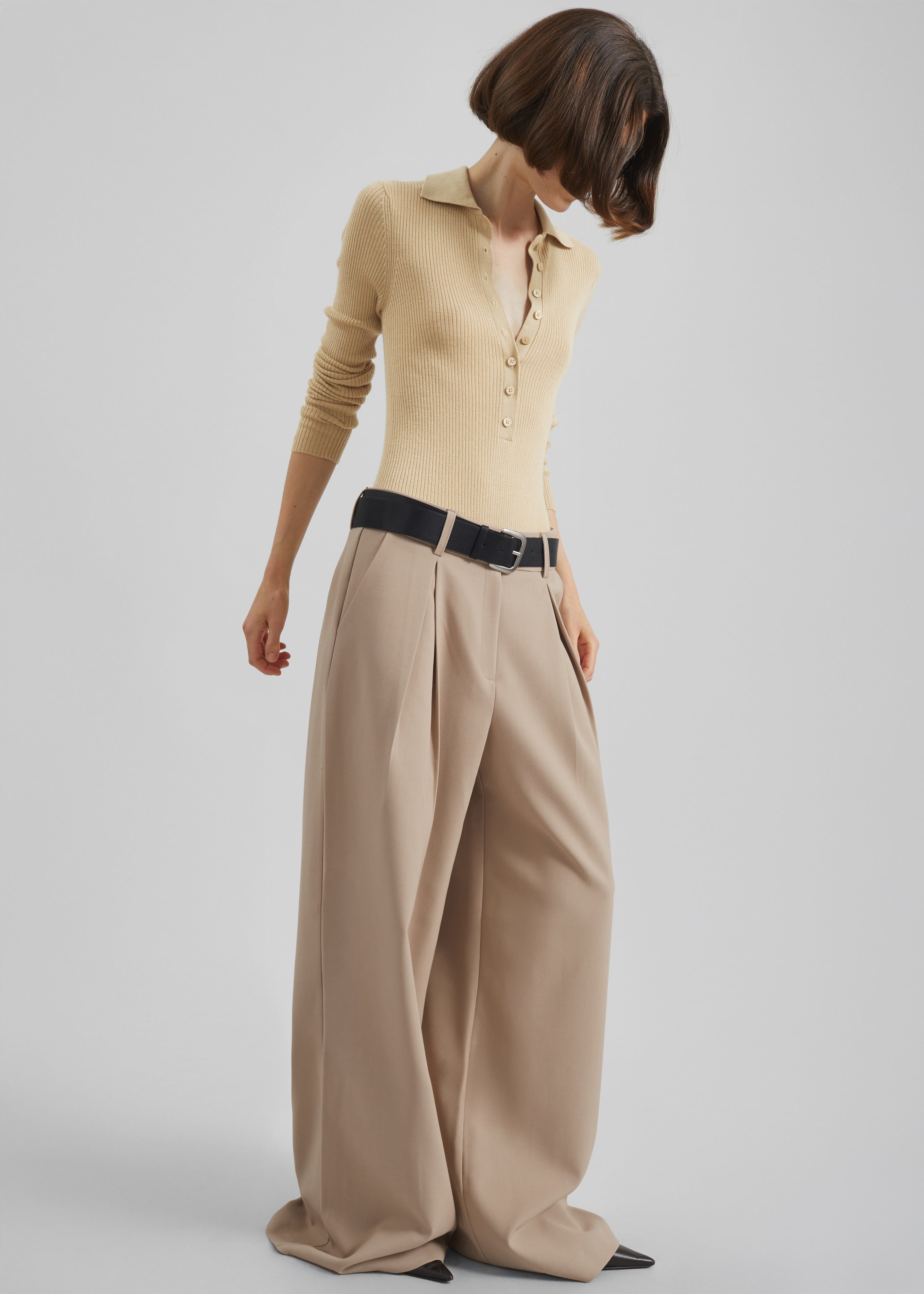Solana Polo Bodysuit - Beige - 5
