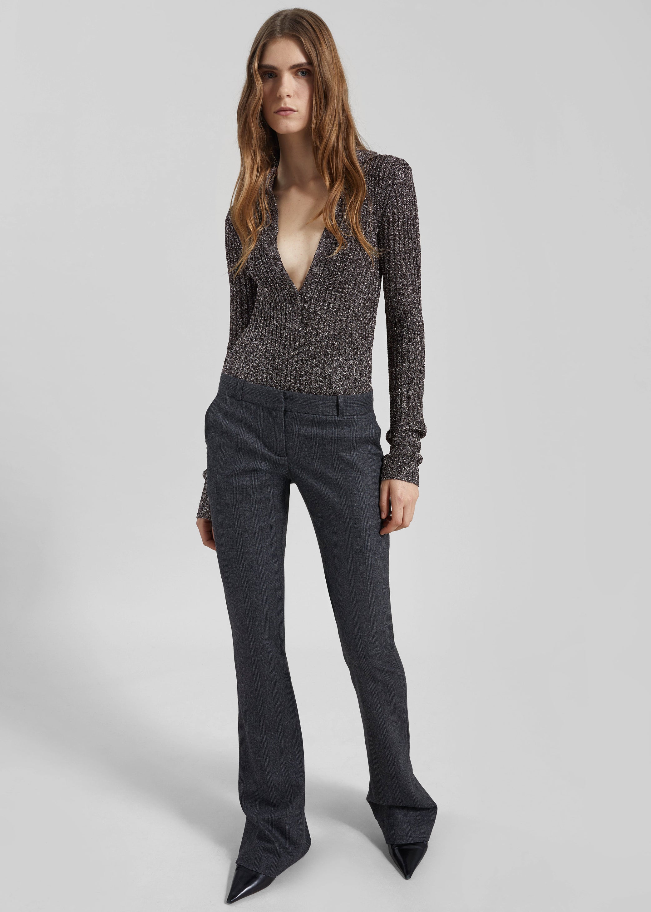 Shop the look image for Solana Polo Bodysuit - Black Metallic
