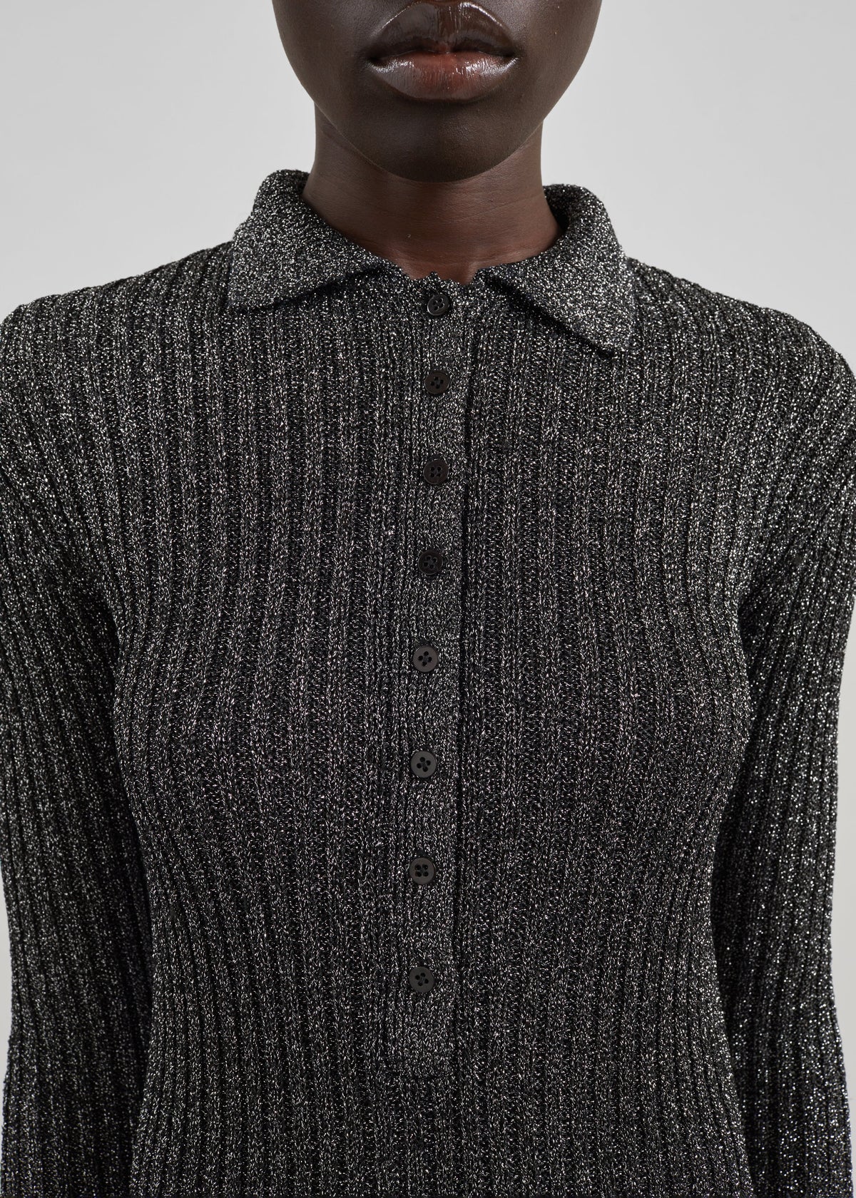 Solana Polo Bodysuit - Black Metallic - 3