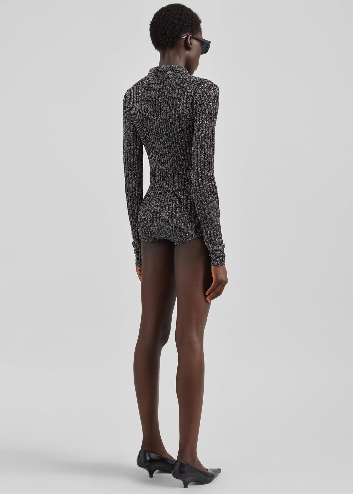 Solana Polo Bodysuit - Black Metallic - 5