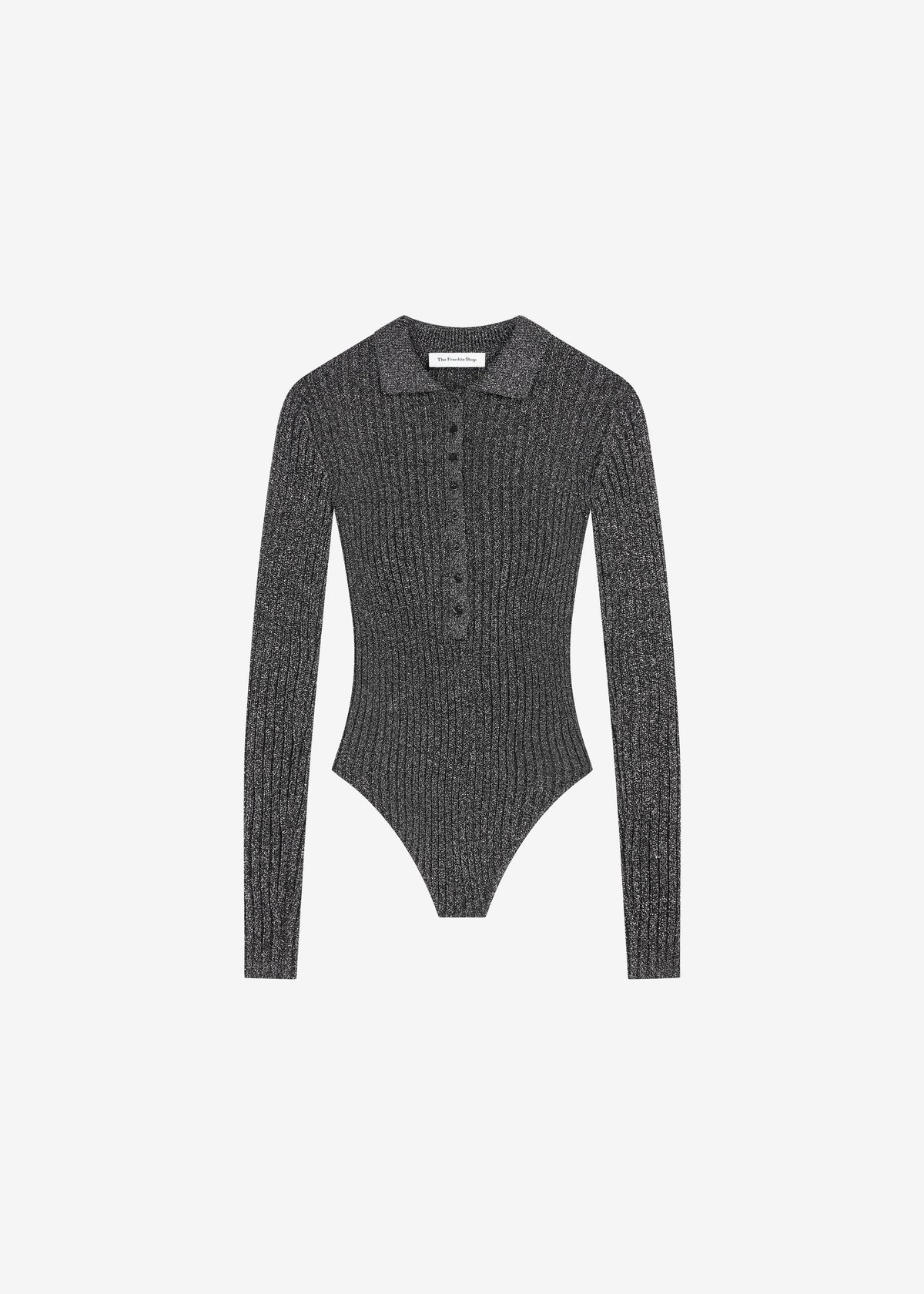 Solana Polo Bodysuit - Black Metallic - 6