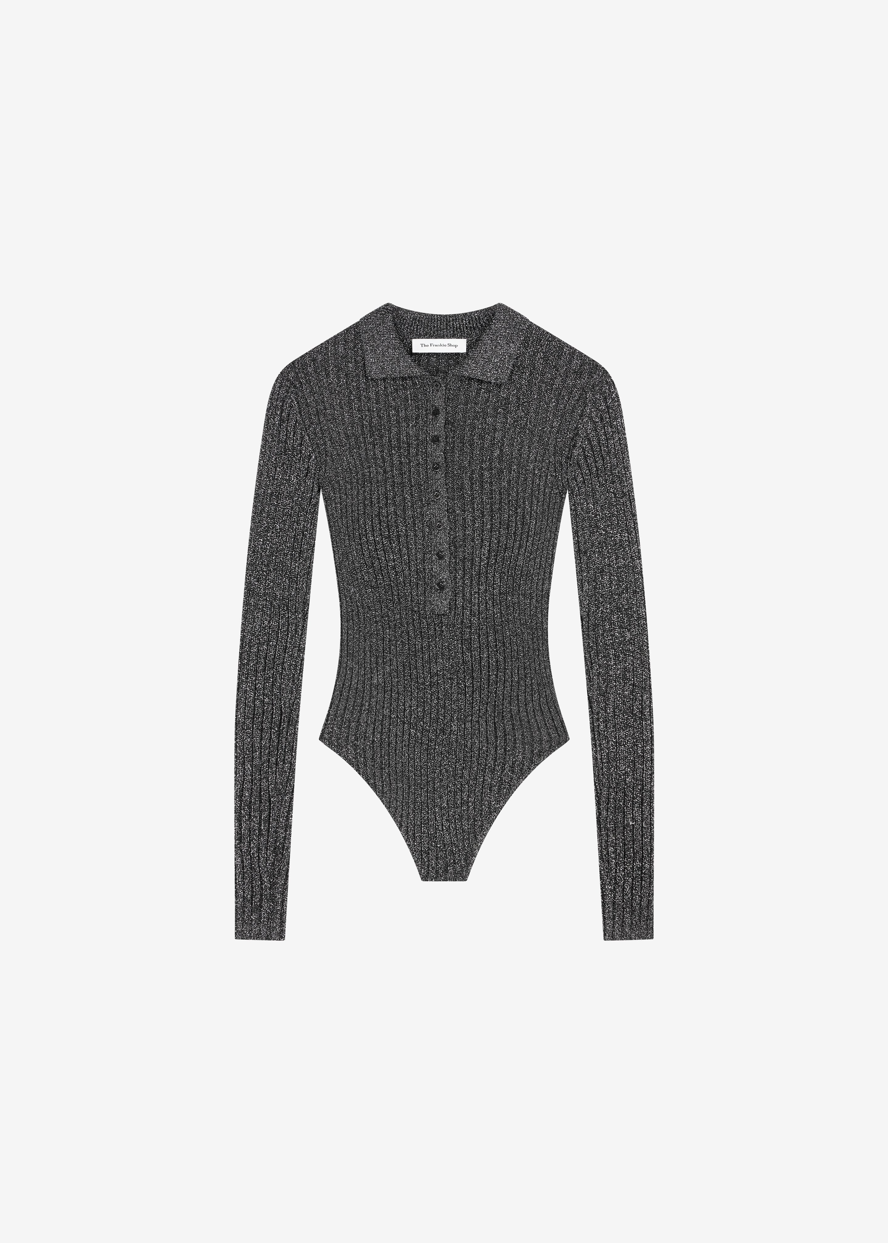 Solana Polo Bodysuit - Black Metallic - 6