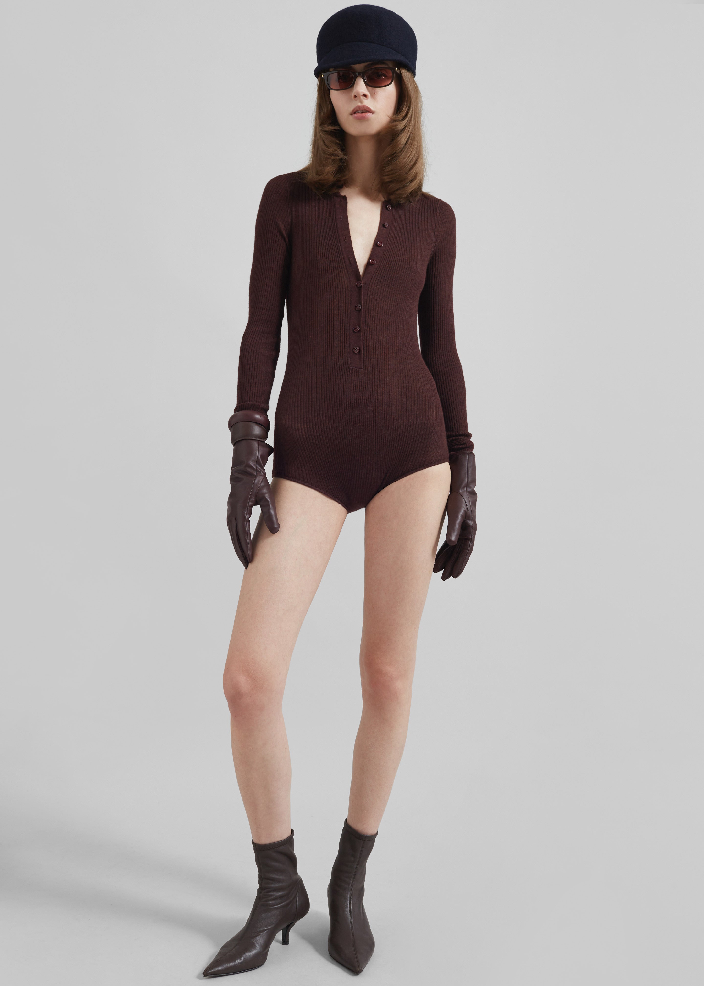 Solana Polo Bodysuit - Burgundy - 4