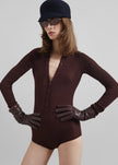 Solana Polo Bodysuit - Burgundy