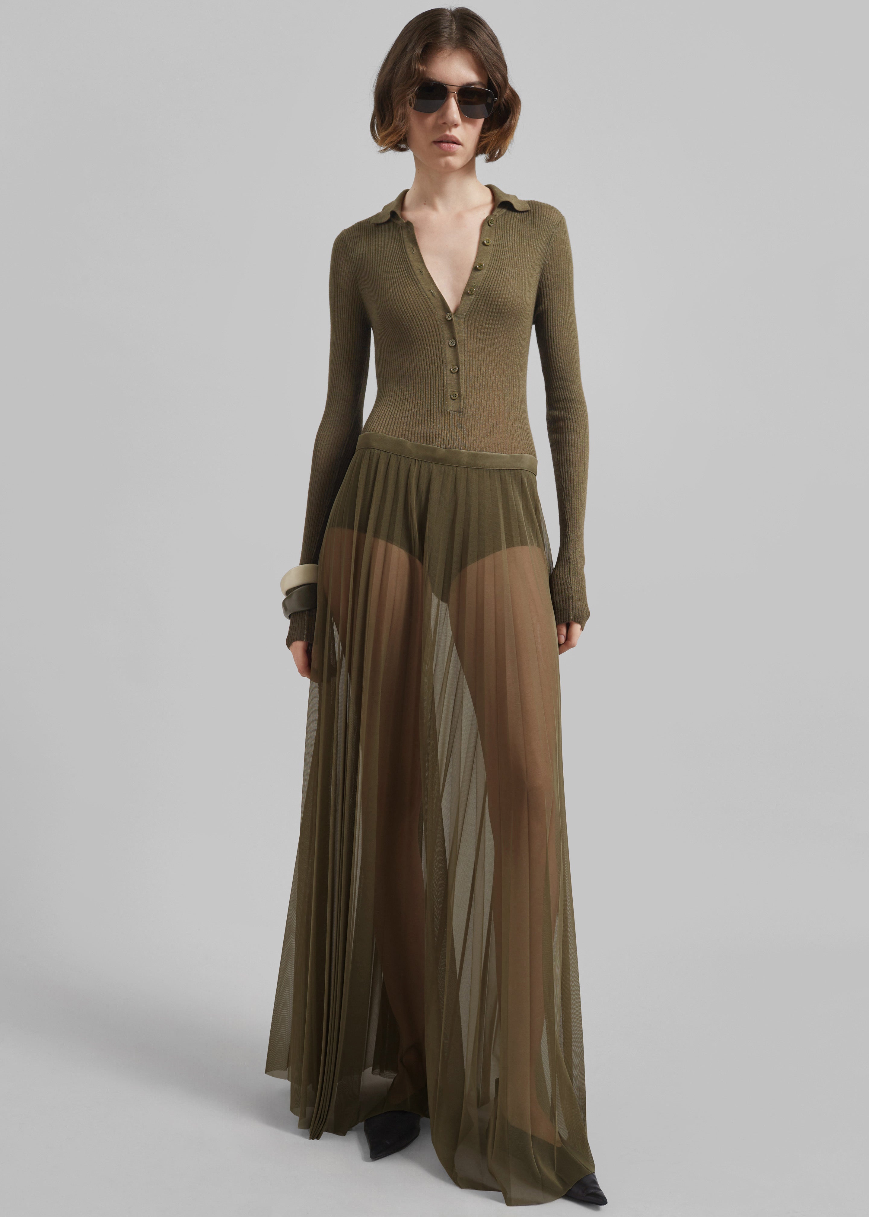 Solana Polo Bodysuit - Khaki - 3