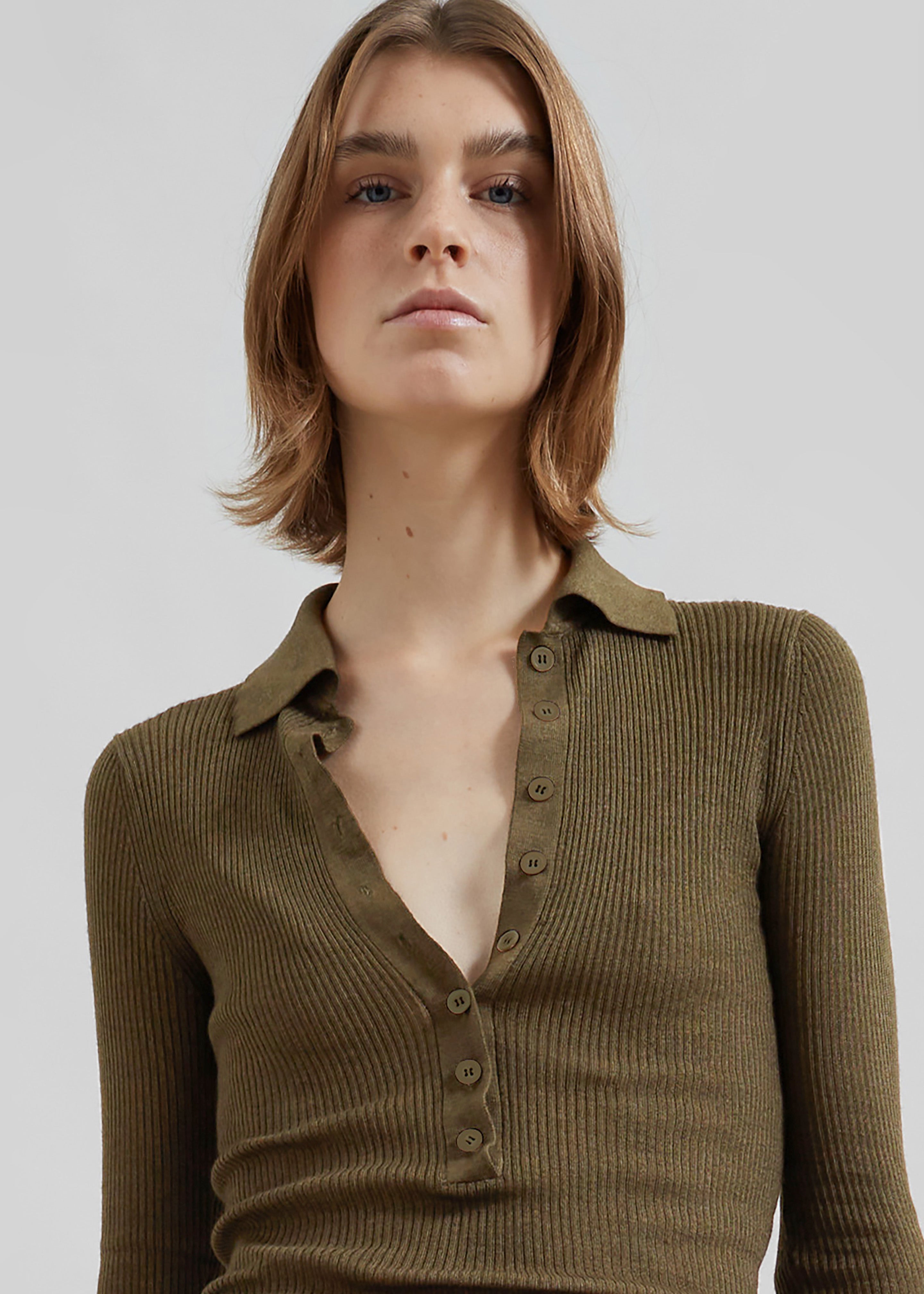 Solana Polo Bodysuit - Khaki - 8