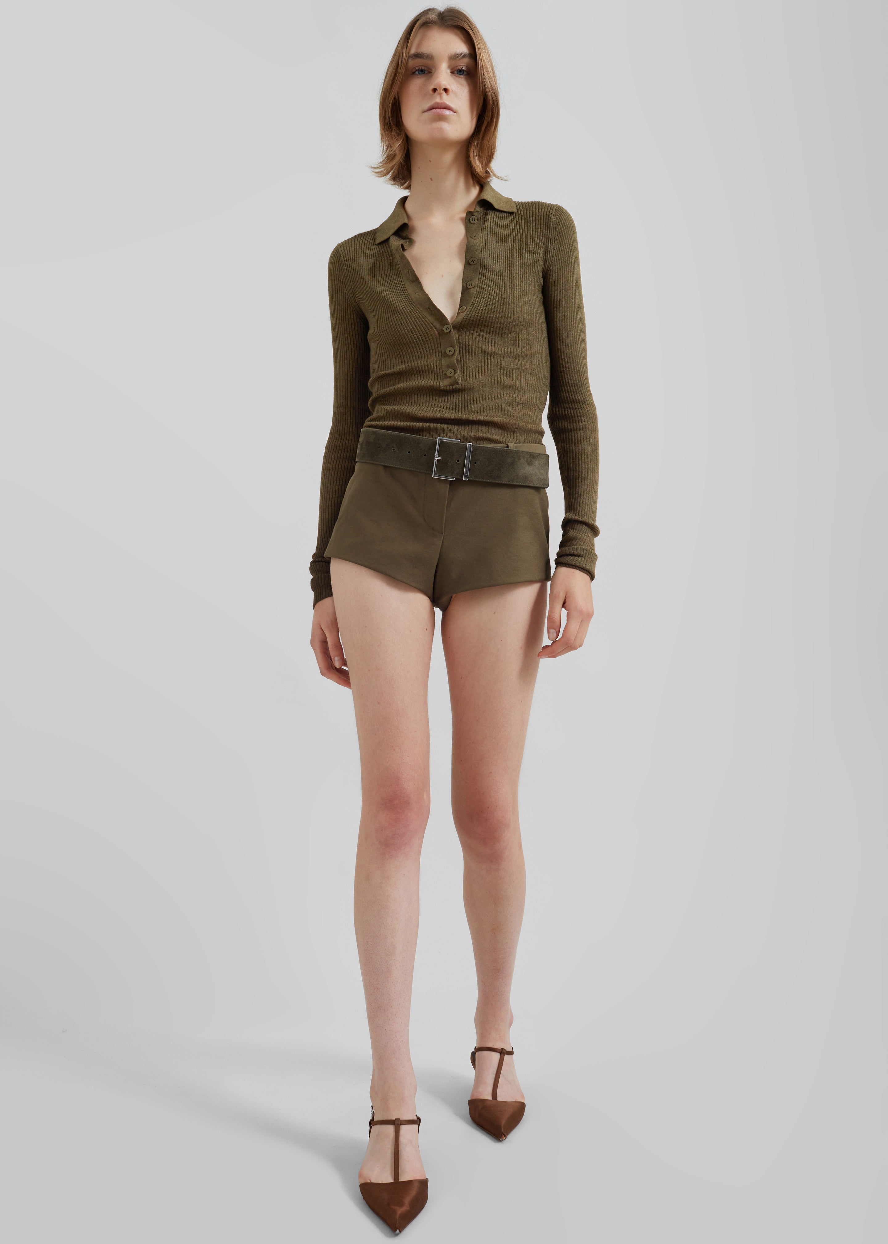 Solana Polo Bodysuit - Khaki - 9