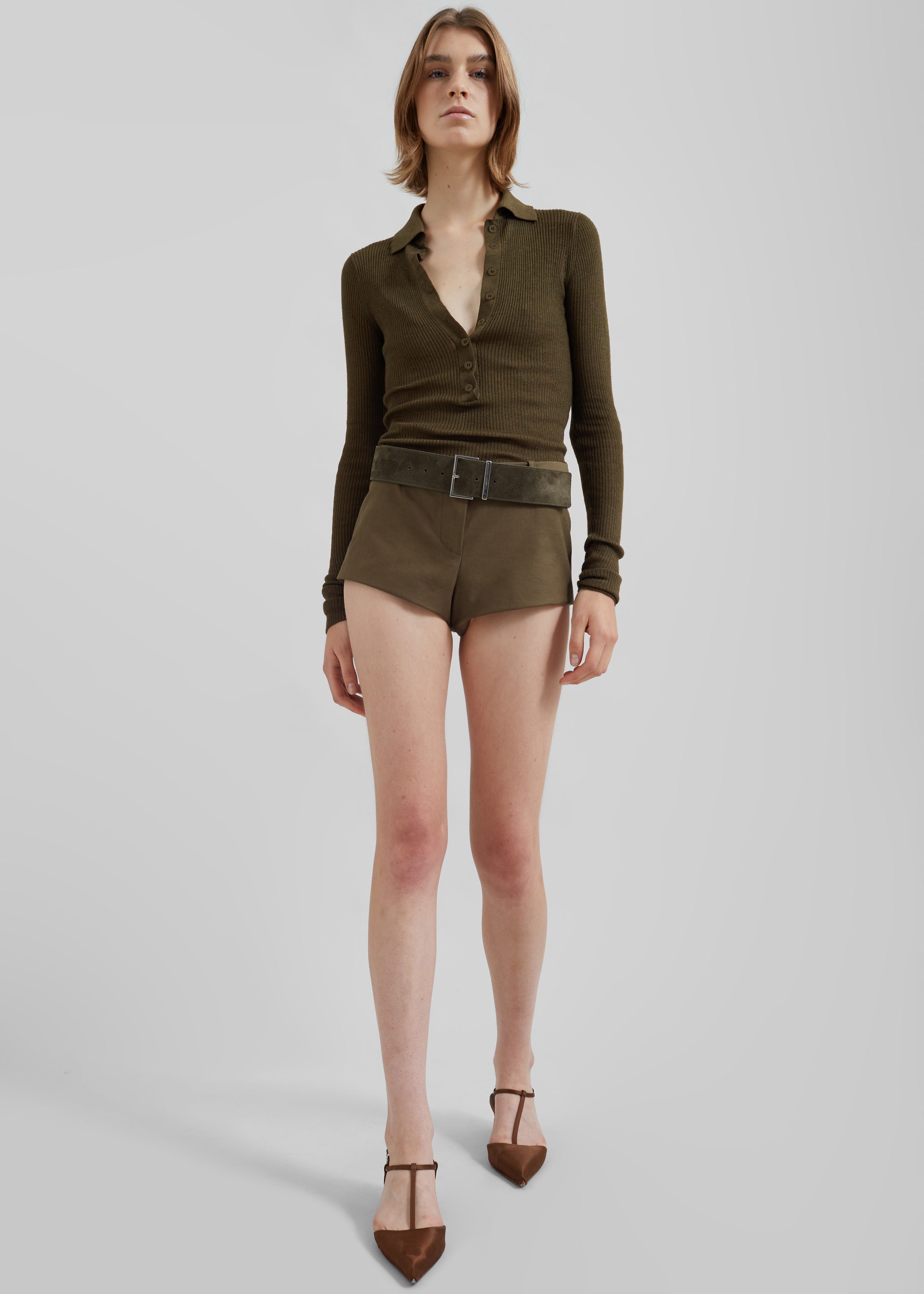 Solana Polo Bodysuit - Khaki - 9