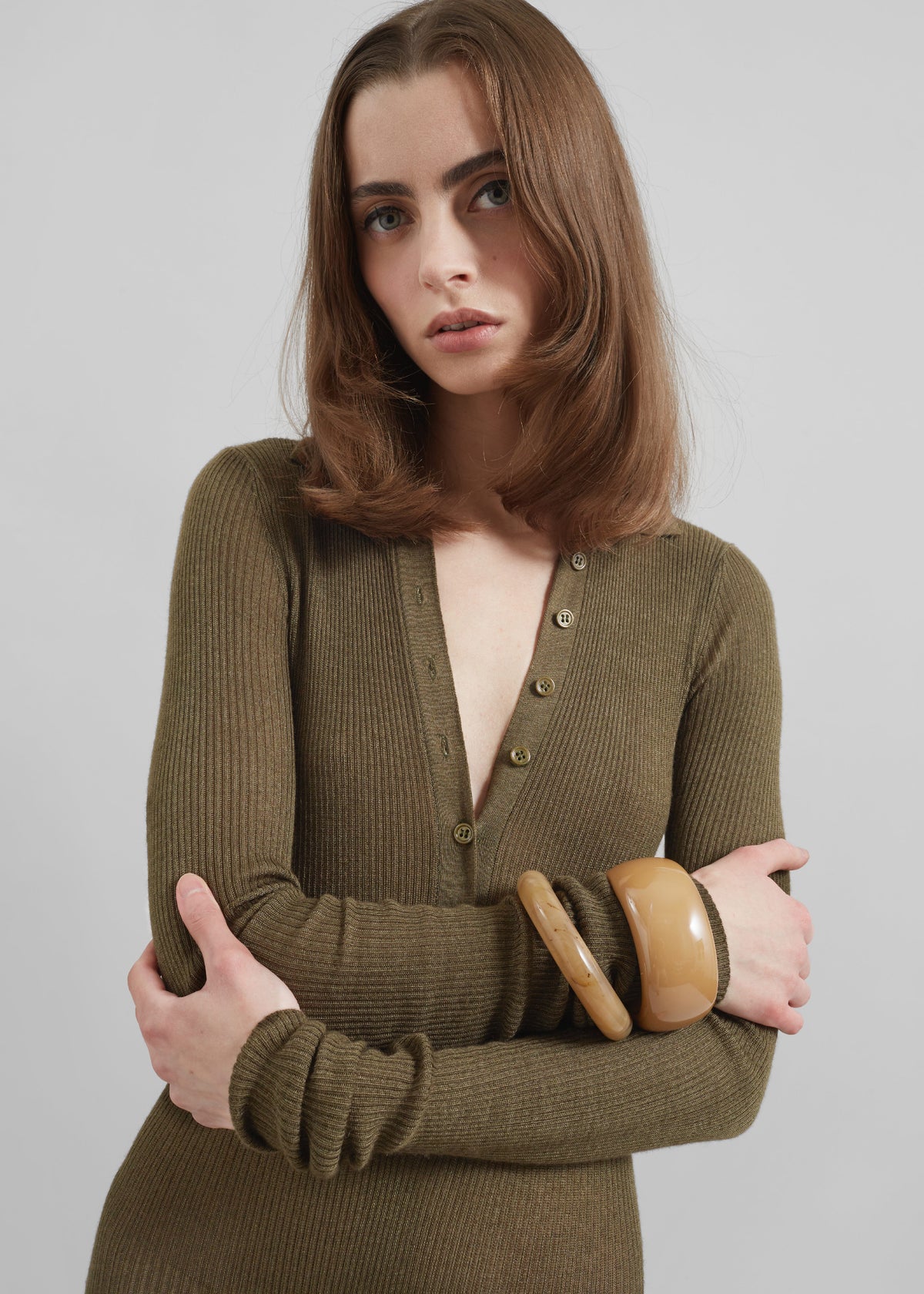 Solana Polo Bodysuit - Khaki - 5