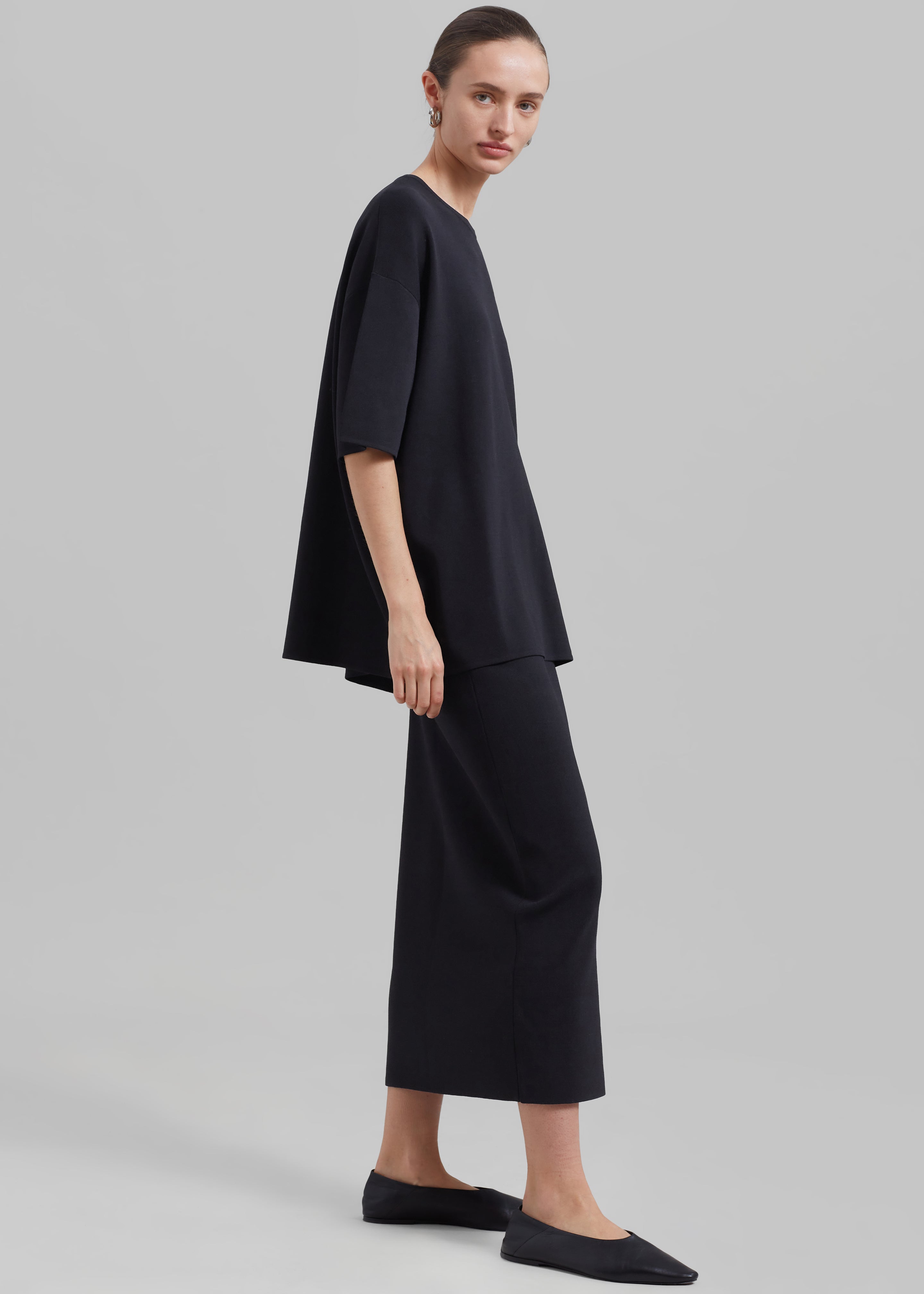 Solange Knit Pencil Skirt - Black - 4