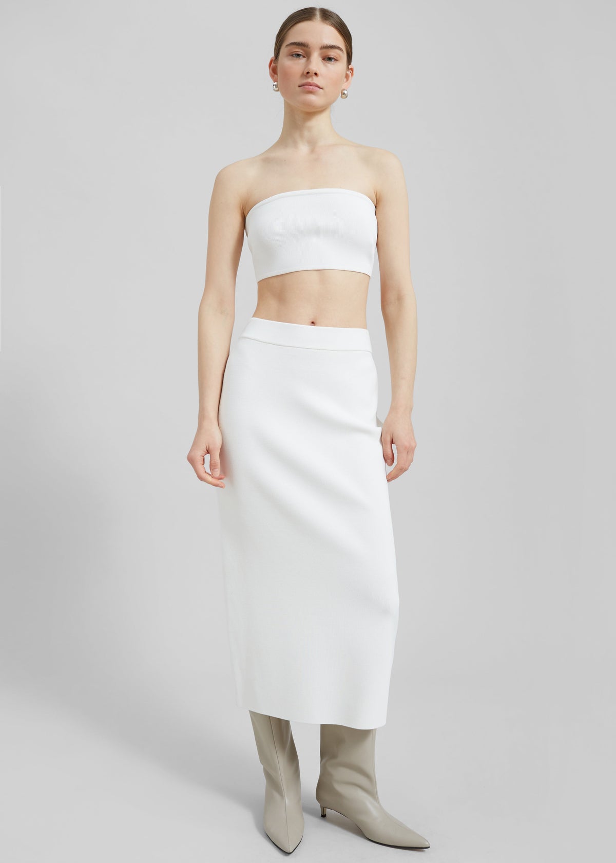 Solange Knit Pencil Skirt - Mastic - 1